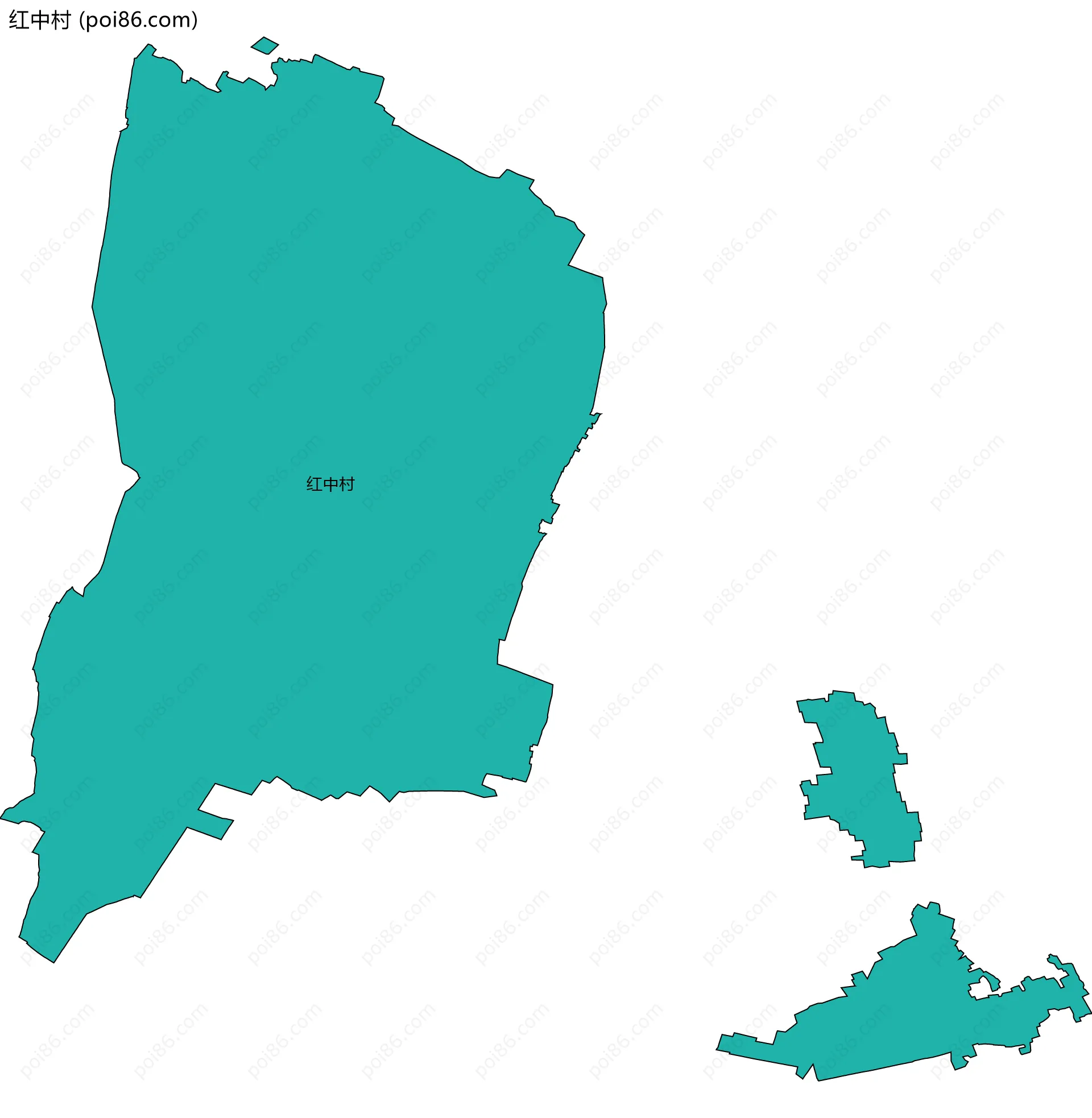 红中村边界地图
