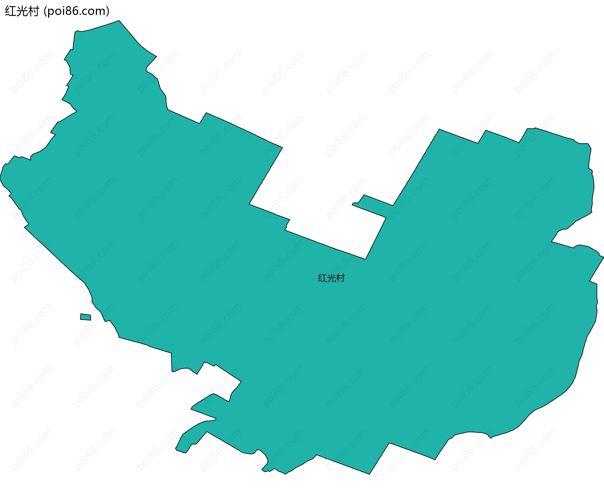 红光村边界地图