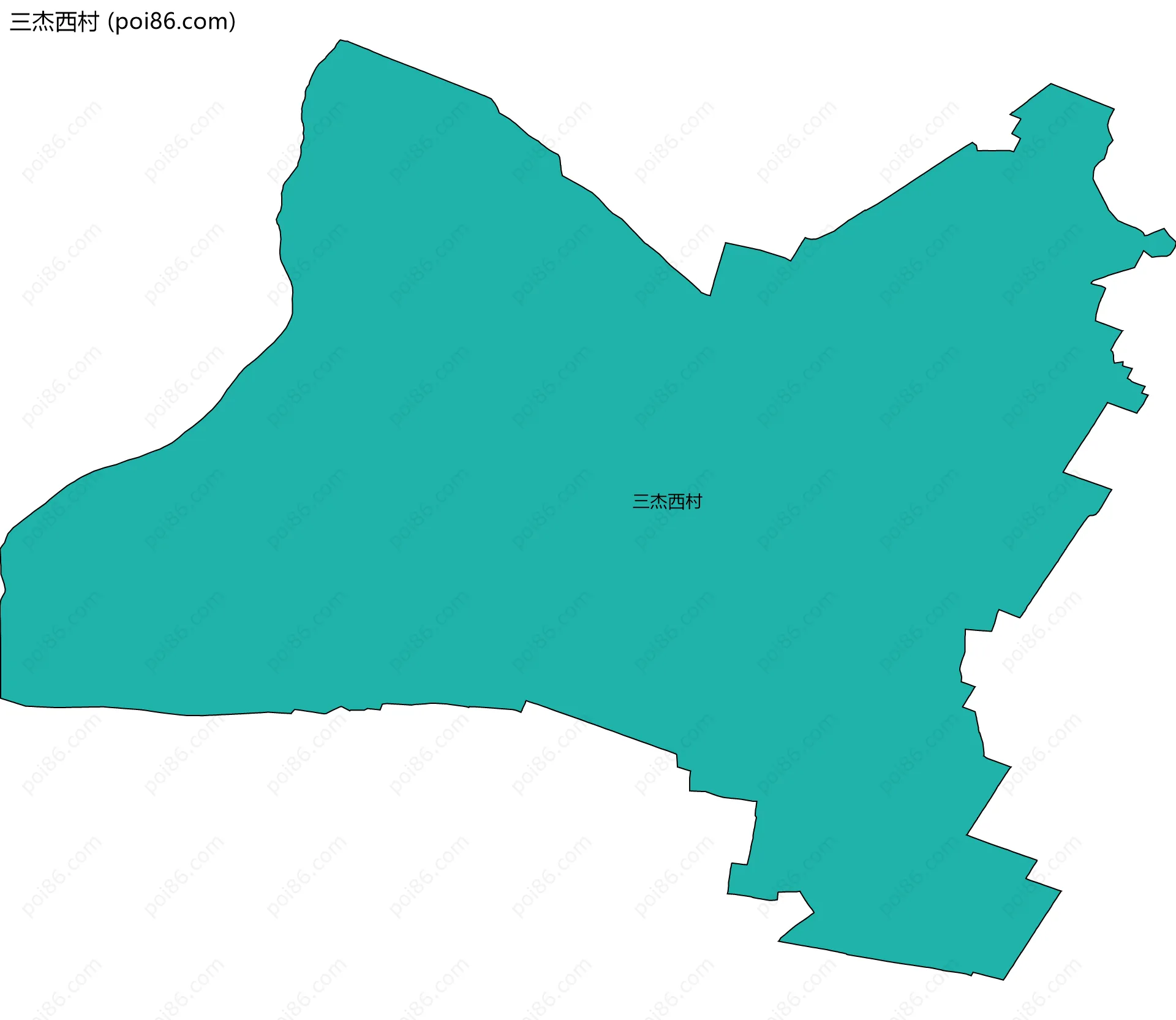 三杰西村边界地图