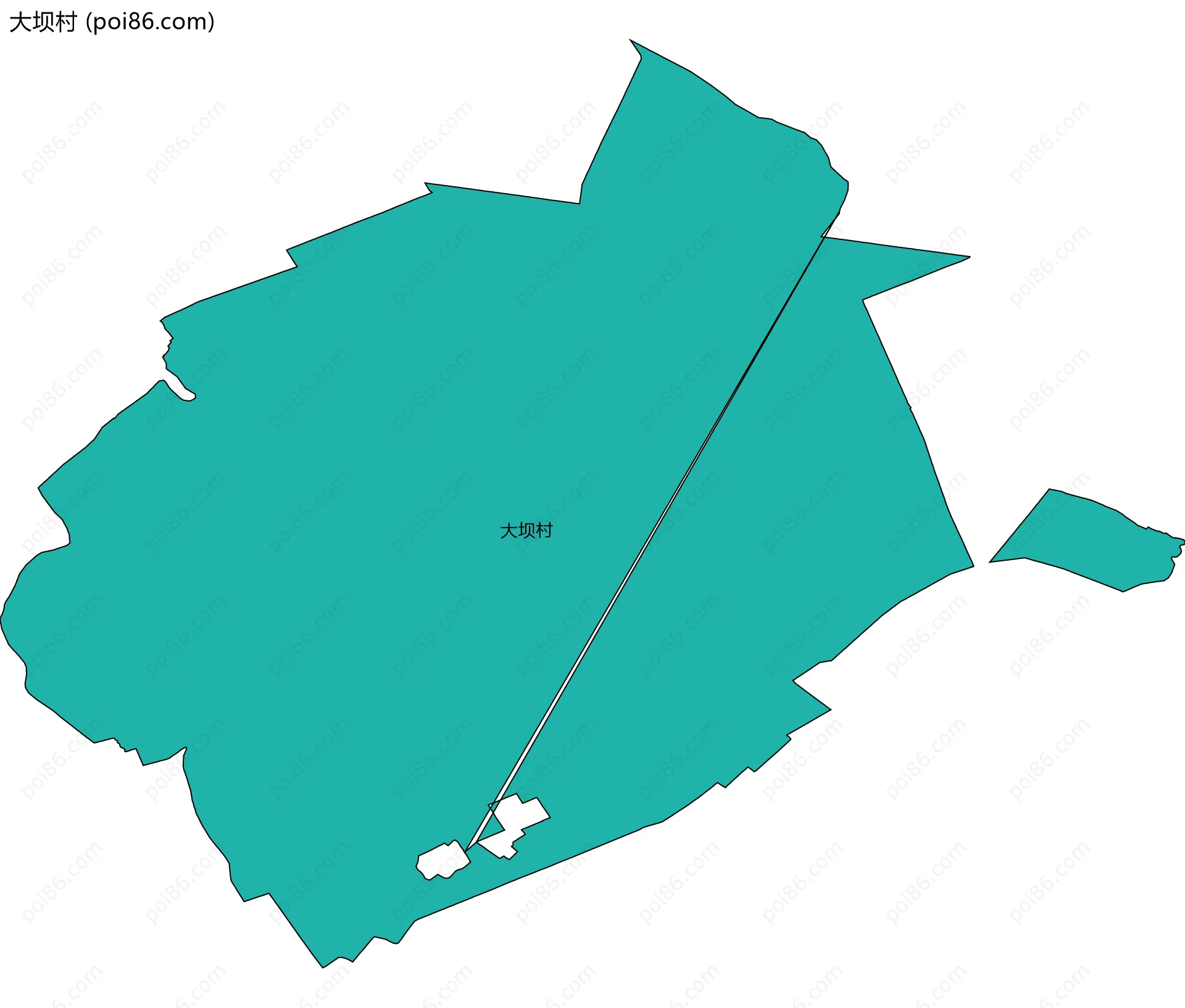 大坝村边界地图