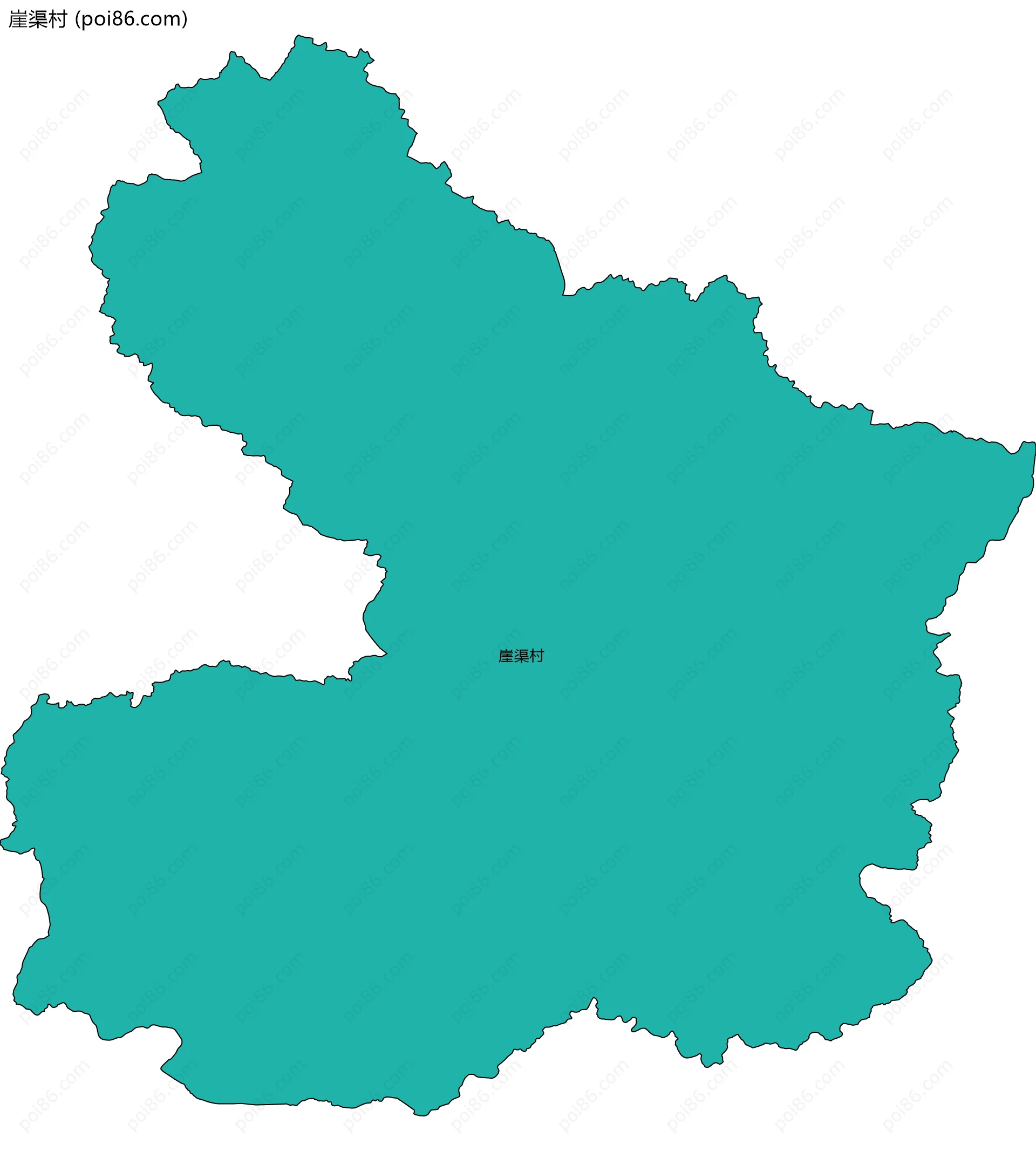 崖渠村边界地图
