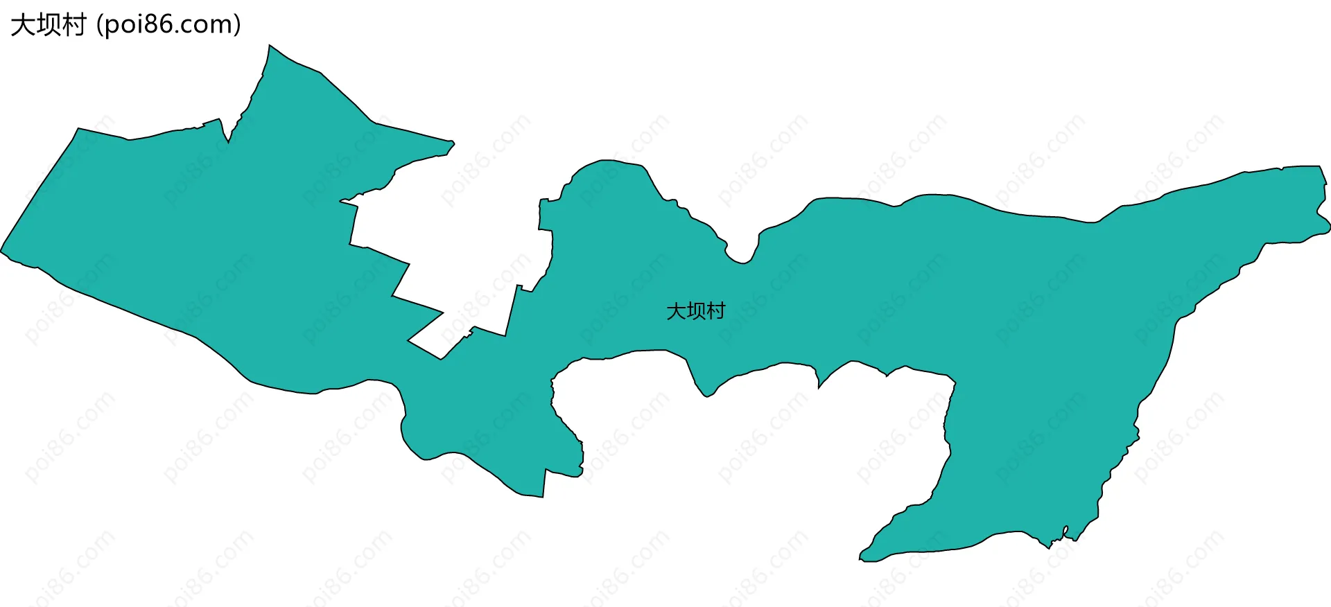 大坝村边界地图