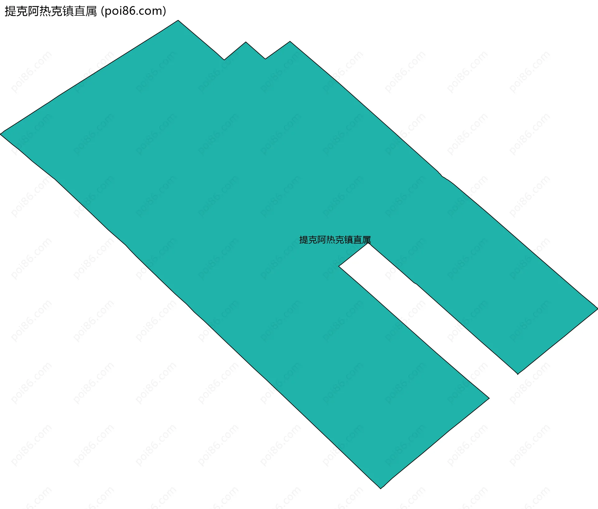 提克阿热克镇直属边界地图