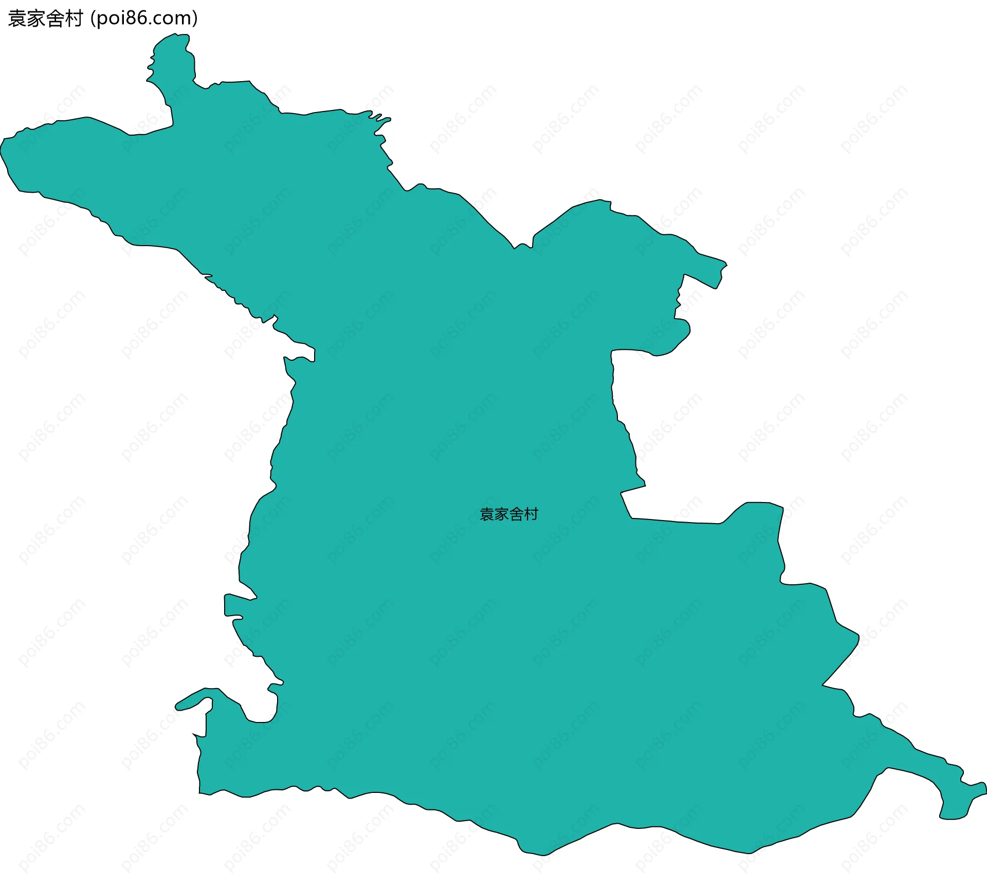 袁家舍村边界地图