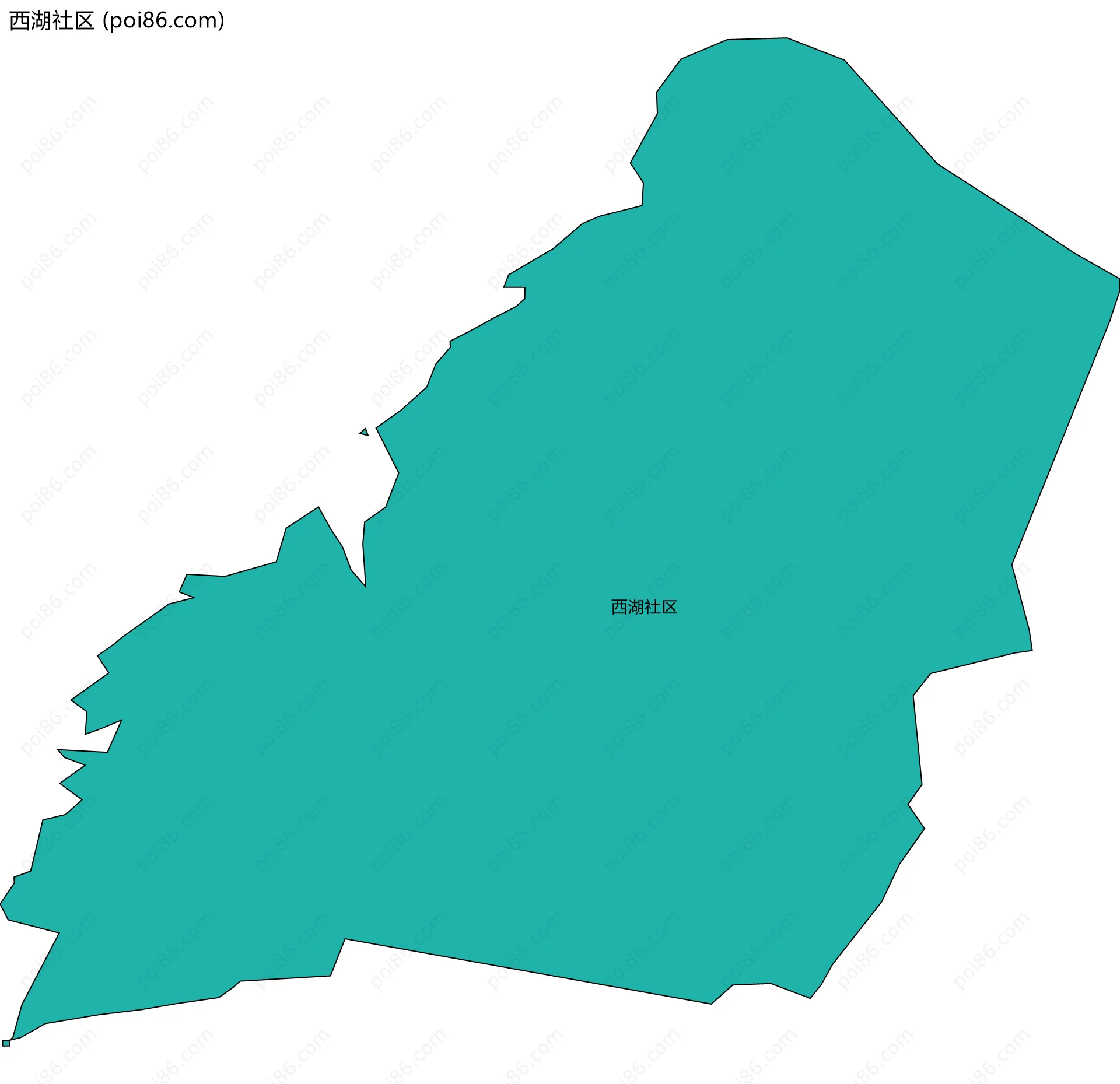 西湖社区边界地图