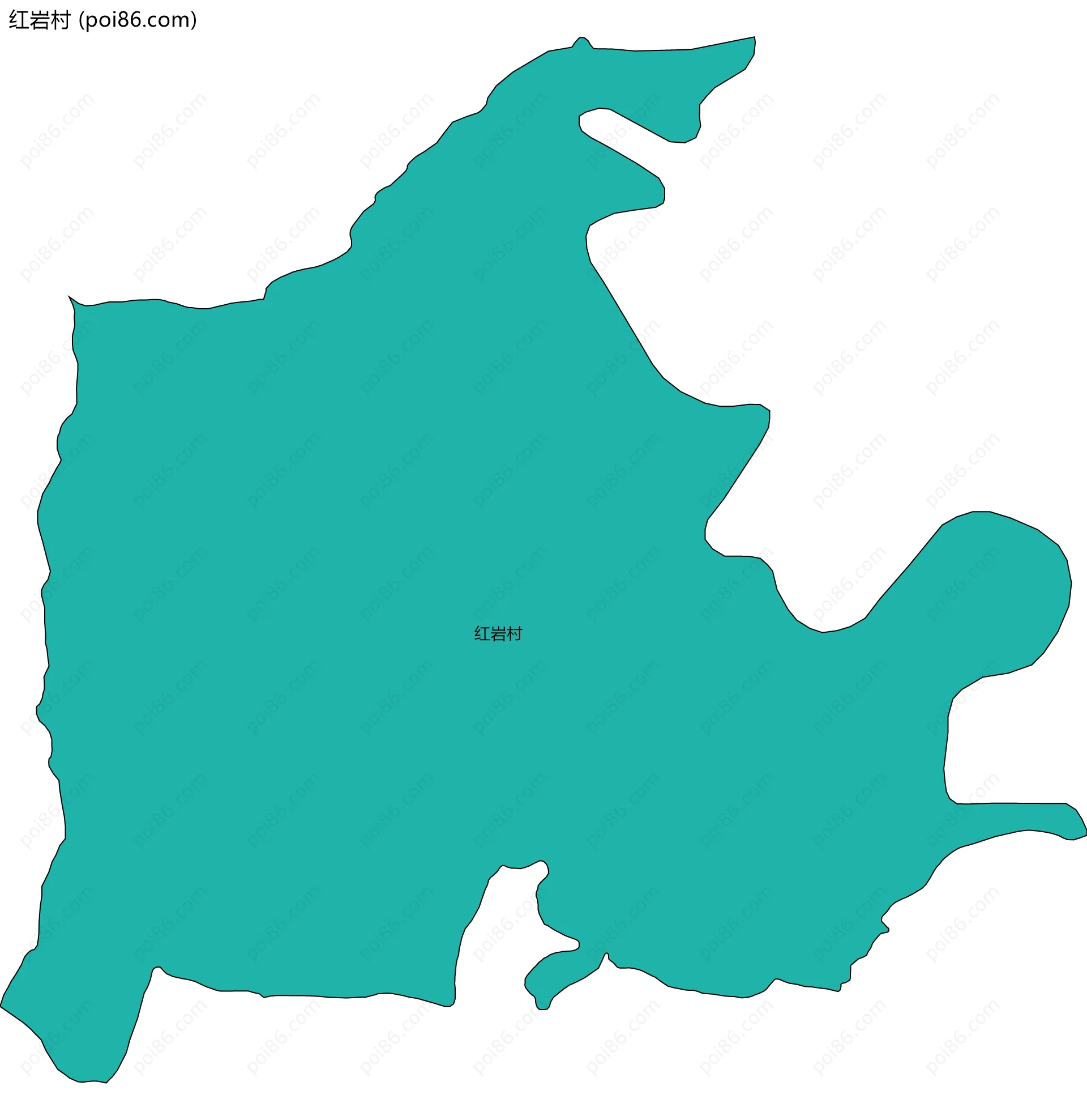 红岩村边界地图