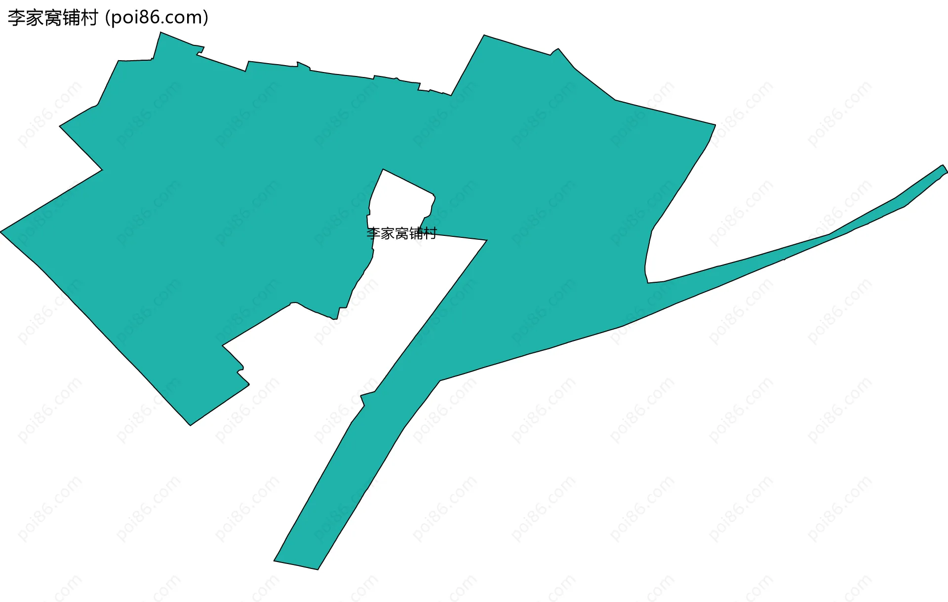 李家窝铺村边界地图