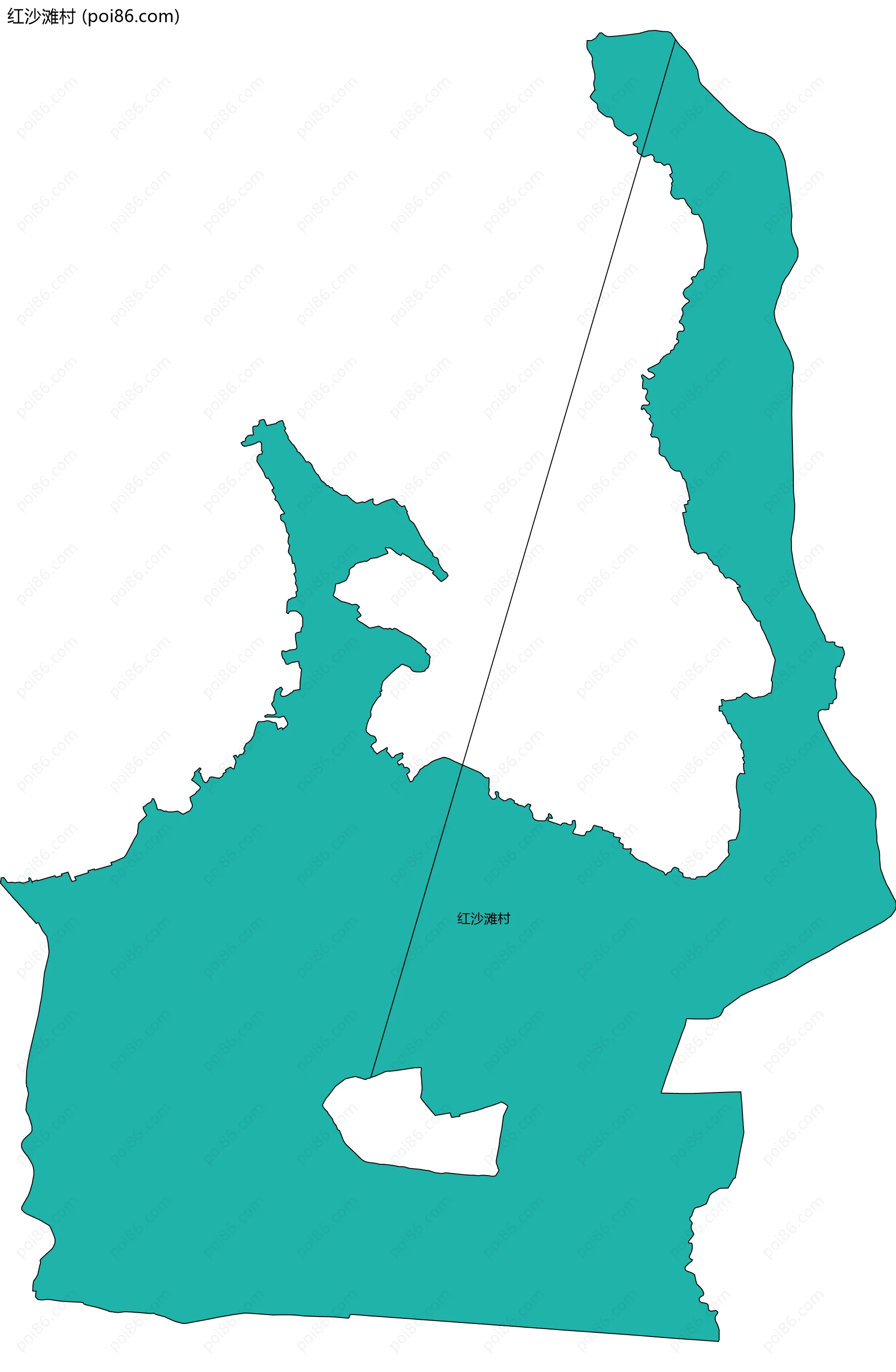 红沙滩村边界地图