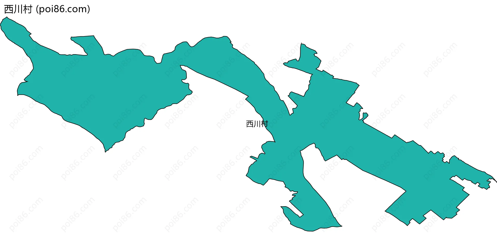 西川村边界地图