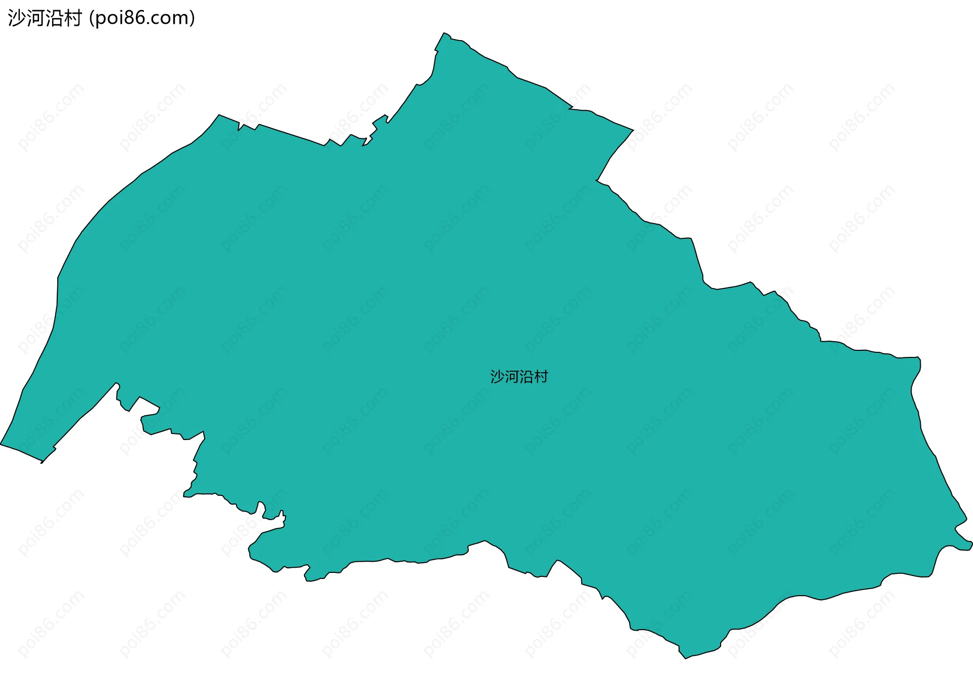 沙河沿村边界地图