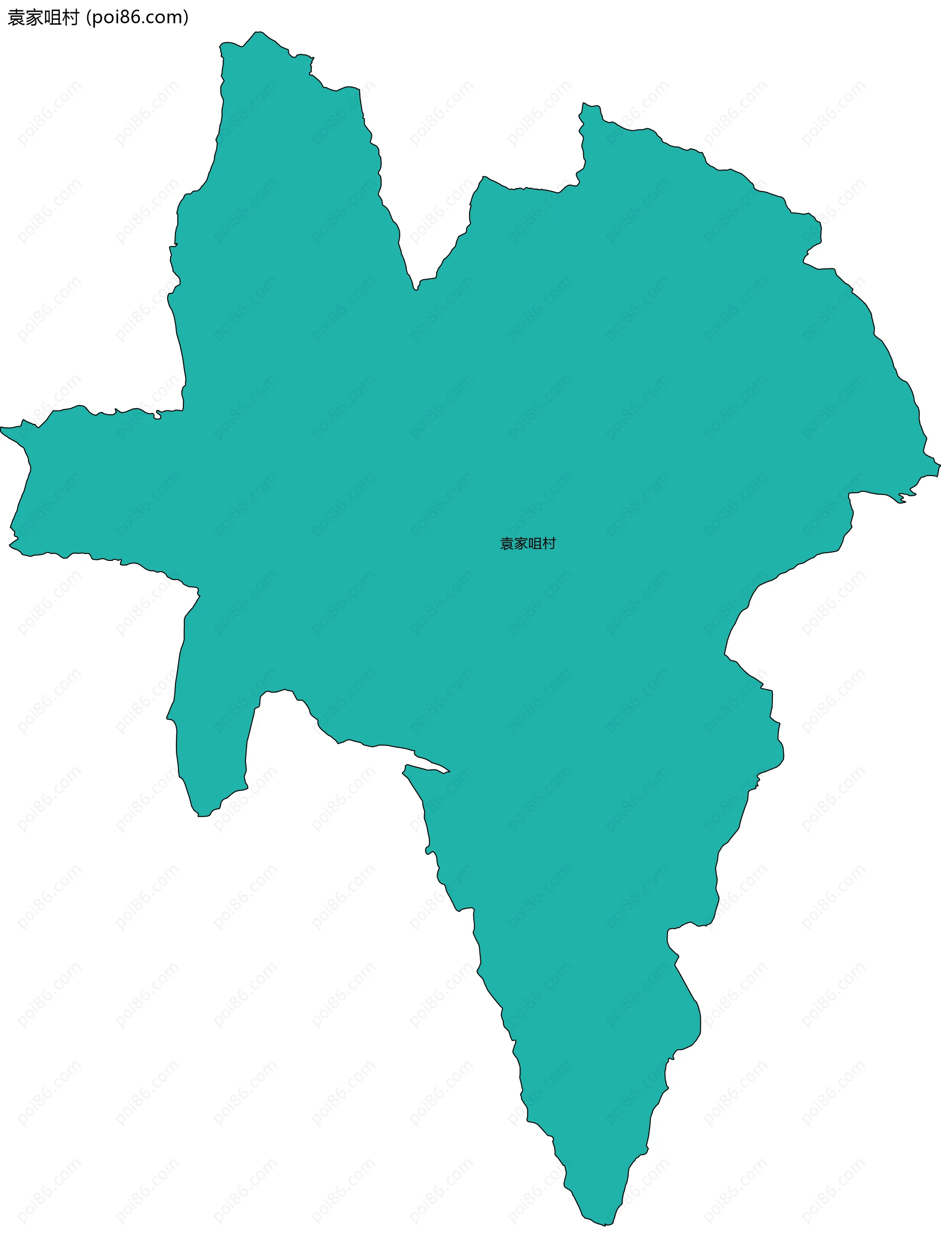 袁家咀村边界地图