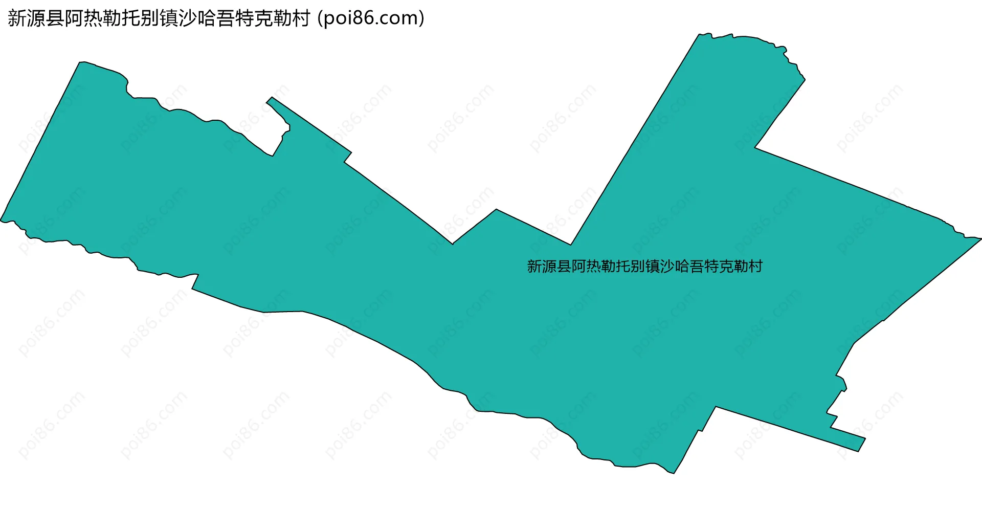 新源县阿热勒托别镇沙哈吾特克勒村边界地图
