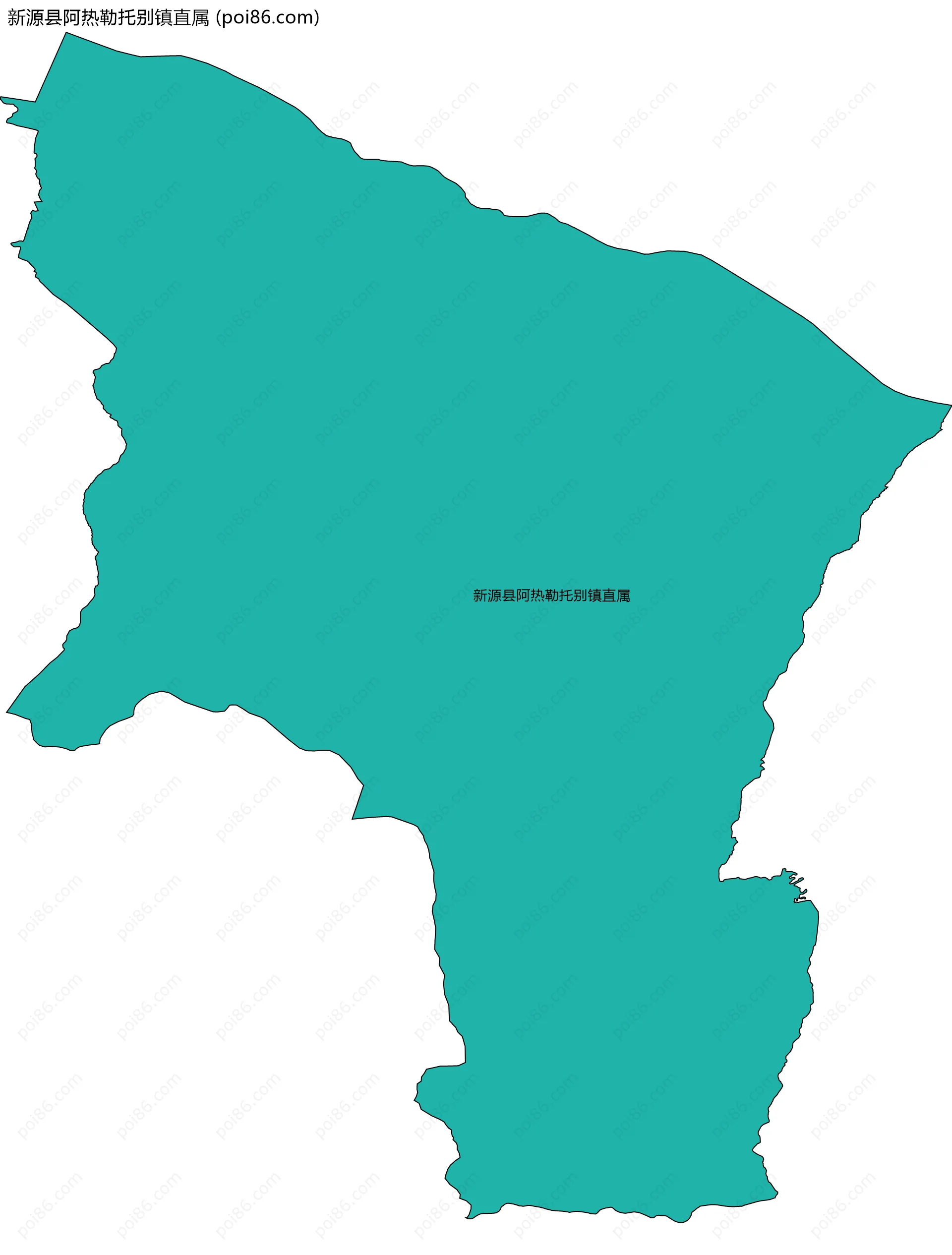 新源县阿热勒托别镇直属边界地图