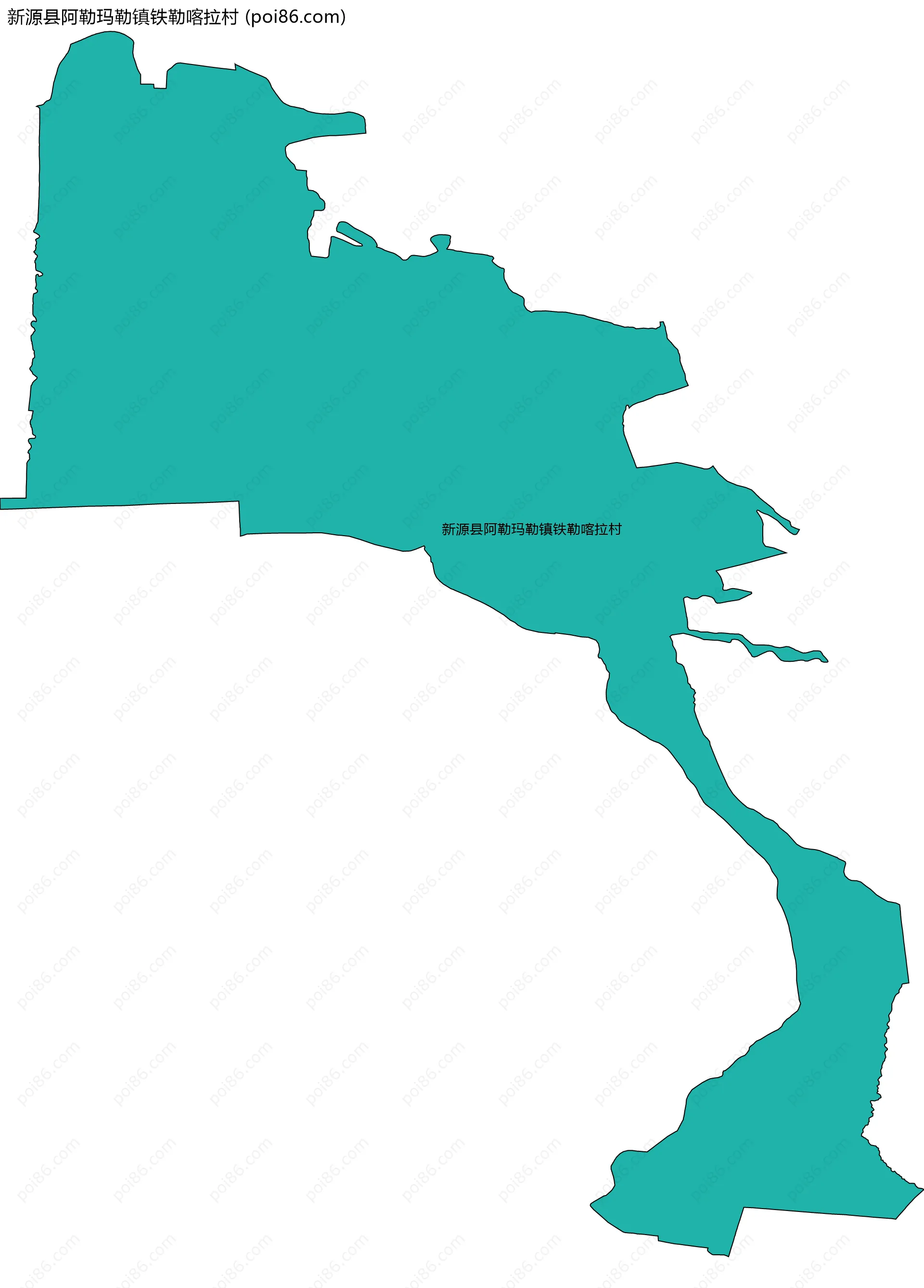 新源县阿勒玛勒镇铁勒喀拉村边界地图