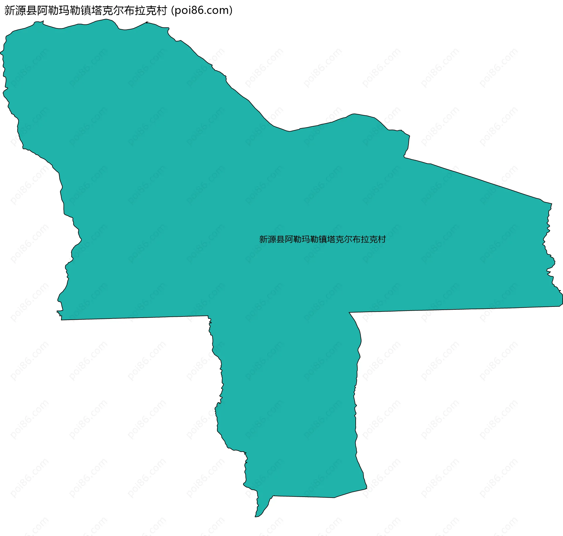 新源县阿勒玛勒镇塔克尔布拉克村边界地图
