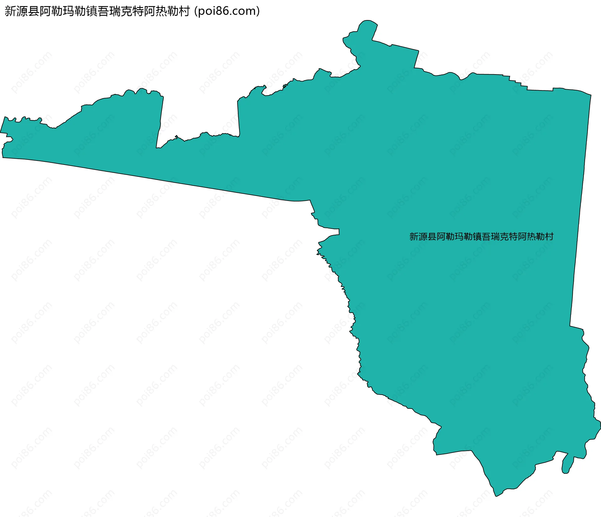 新源县阿勒玛勒镇吾瑞克特阿热勒村边界地图