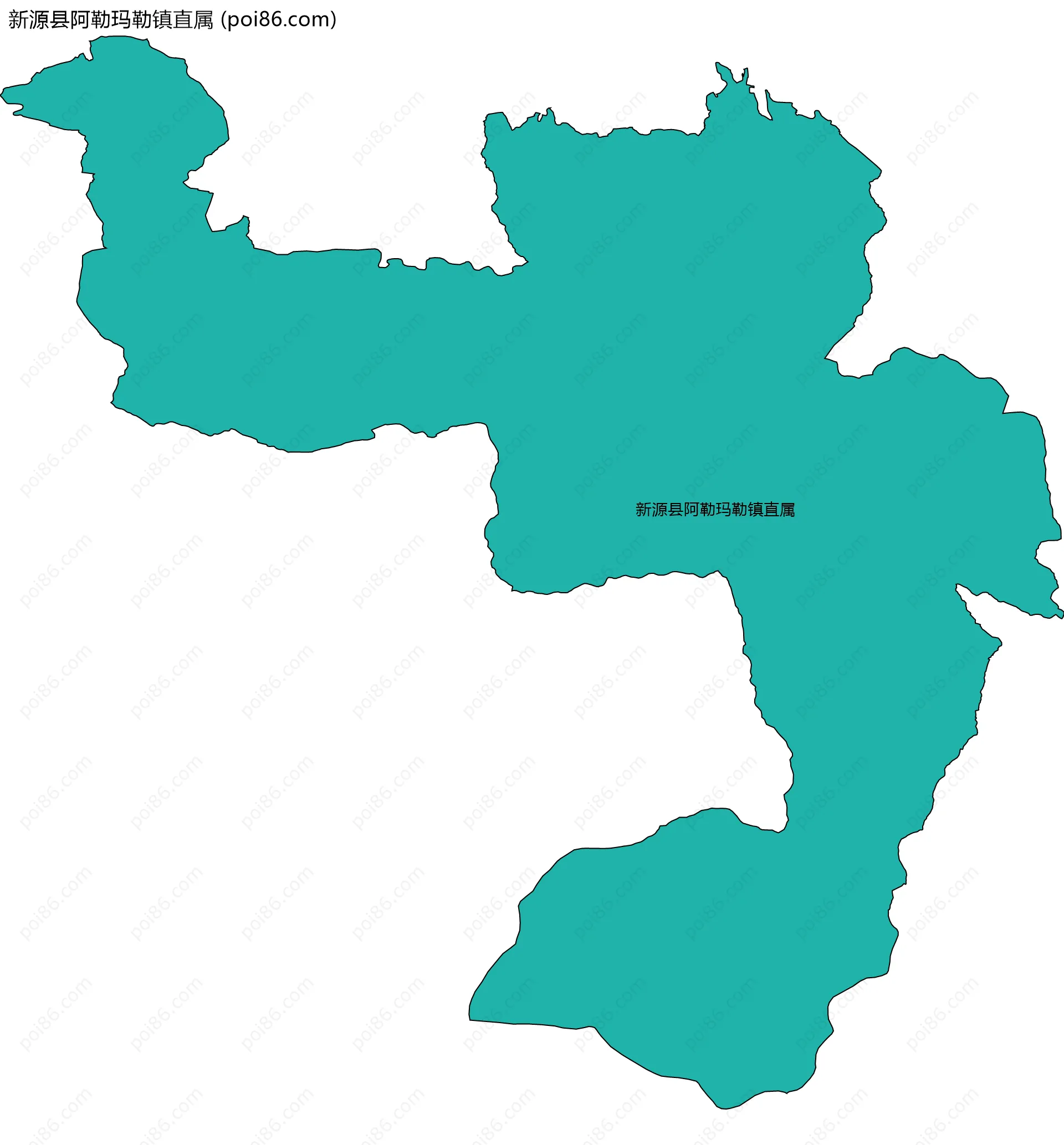 新源县阿勒玛勒镇直属边界地图
