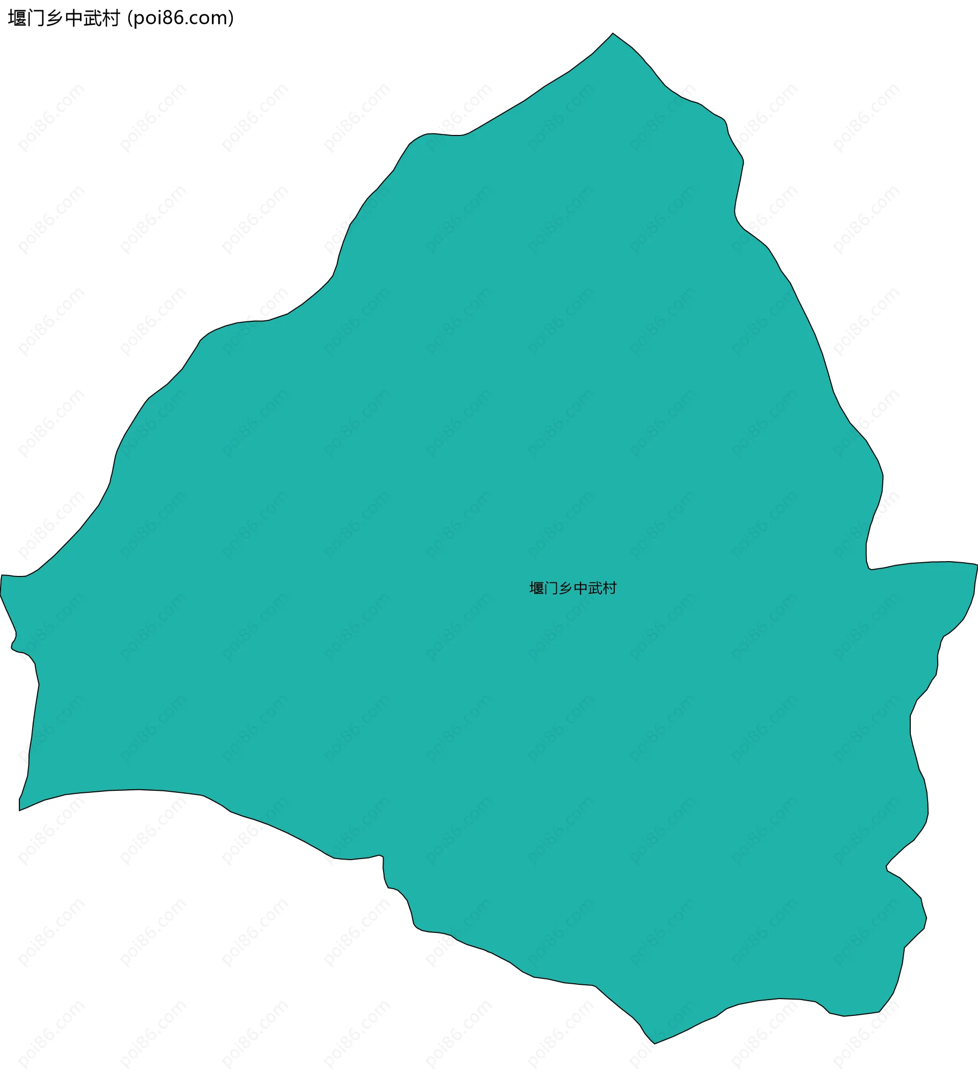 堰门乡中武村边界地图