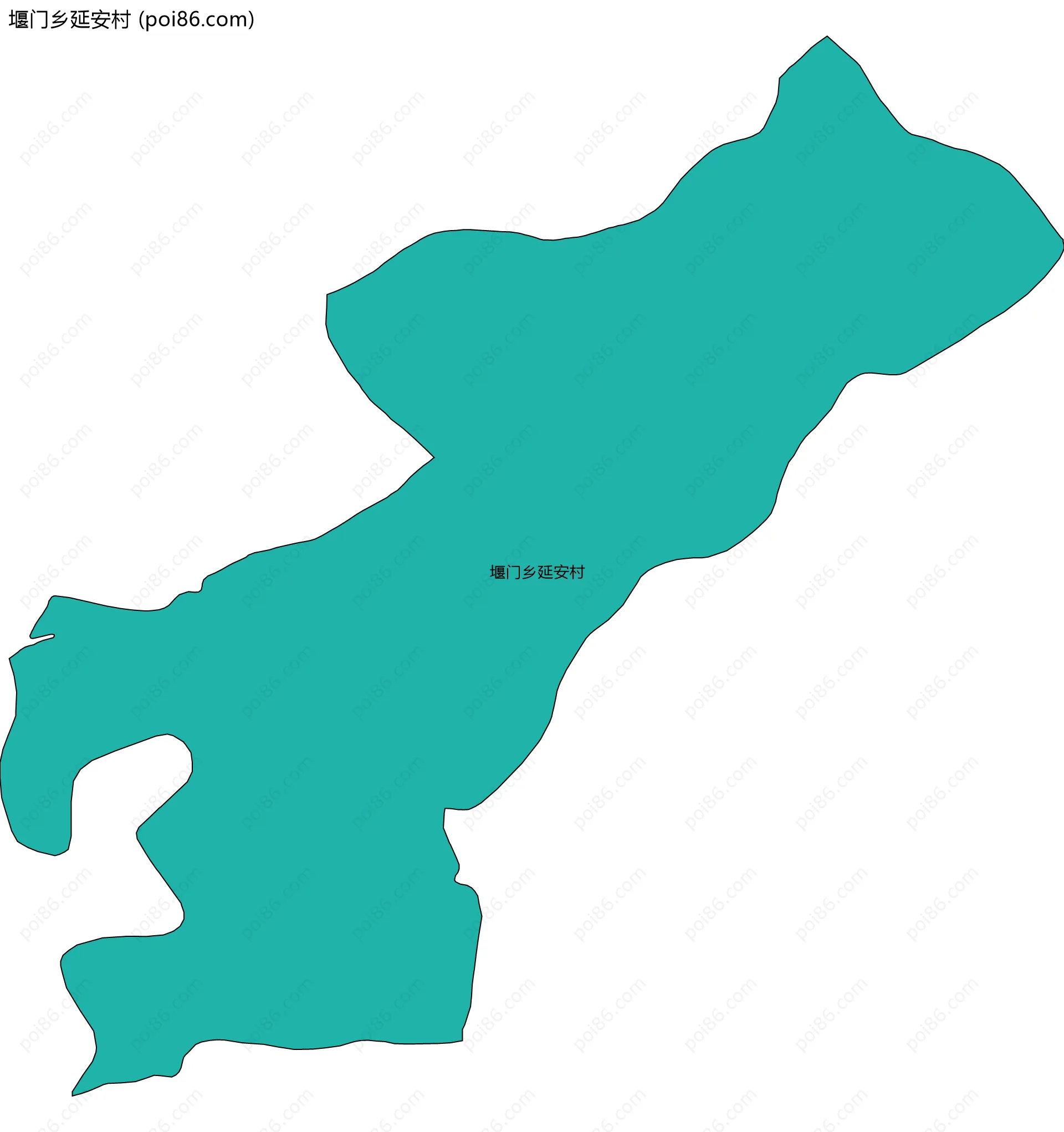 堰门乡延安村边界地图