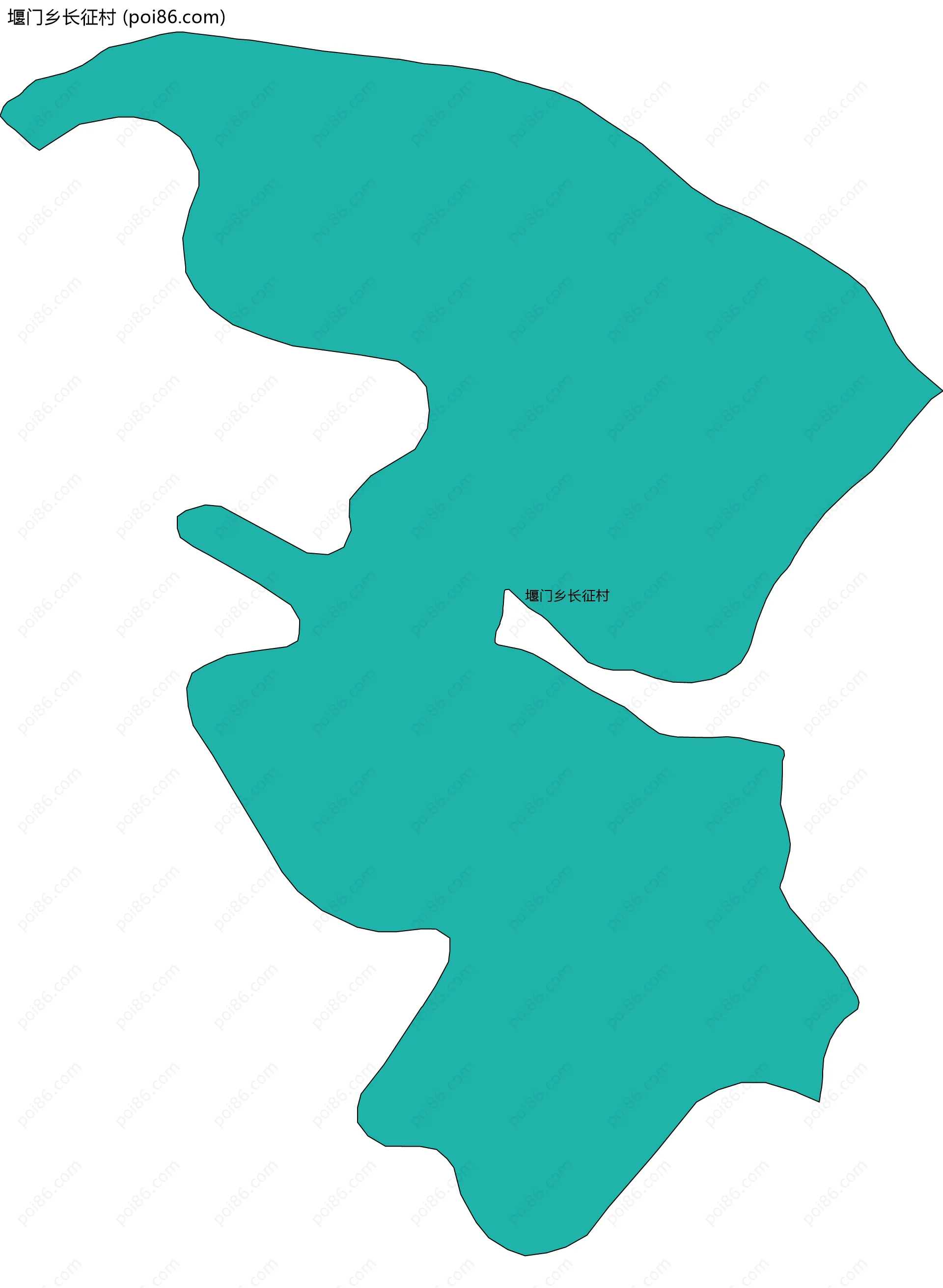 堰门乡长征村边界地图