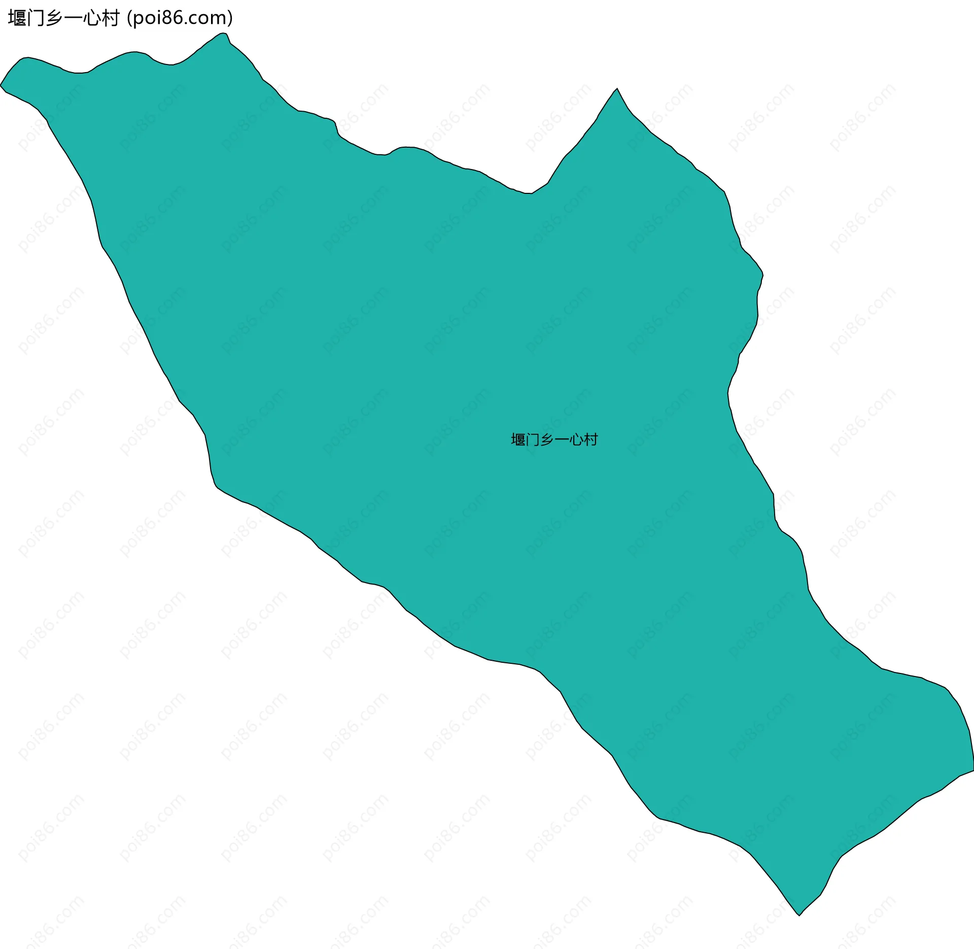 堰门乡一心村边界地图