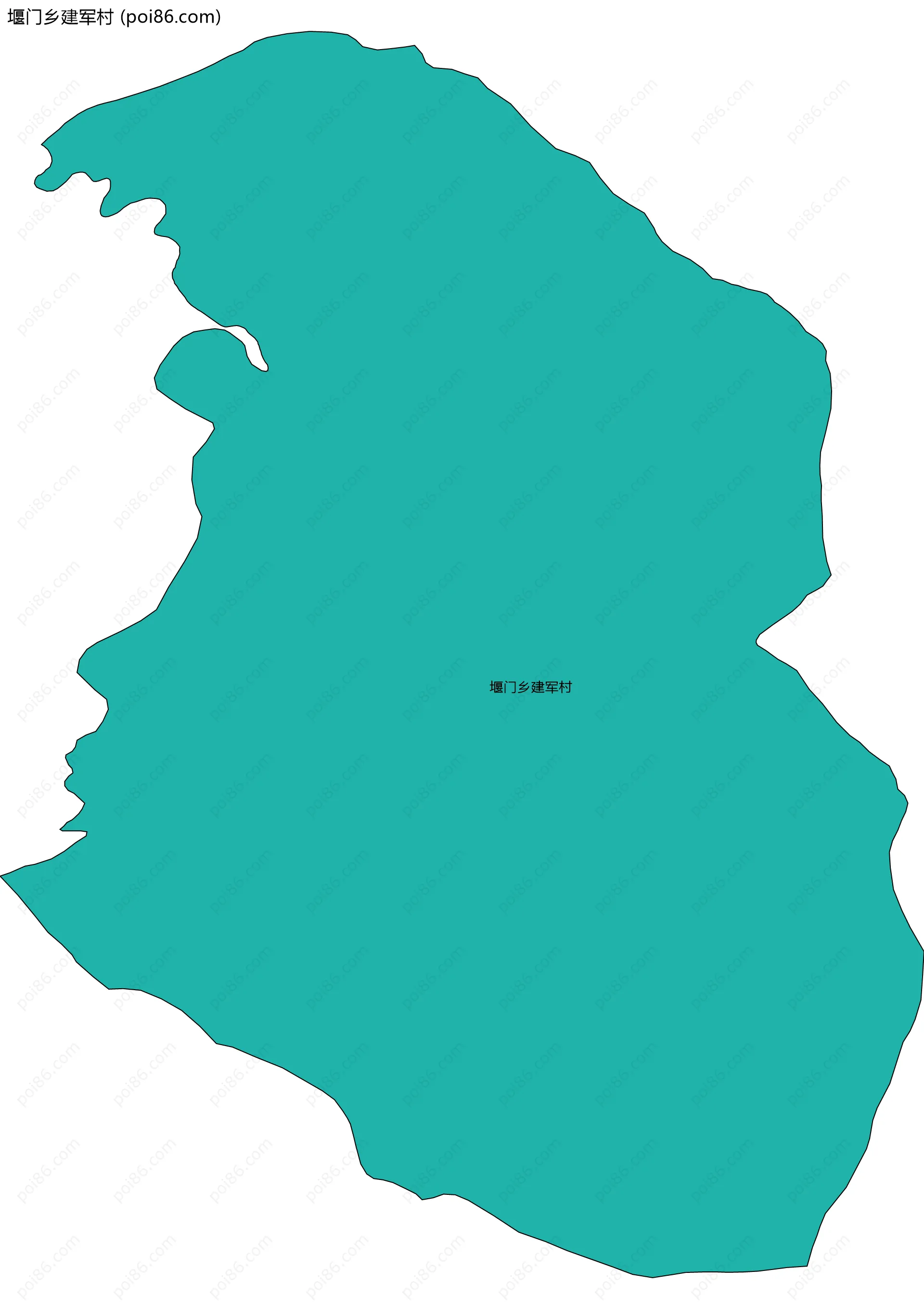 堰门乡建军村边界地图