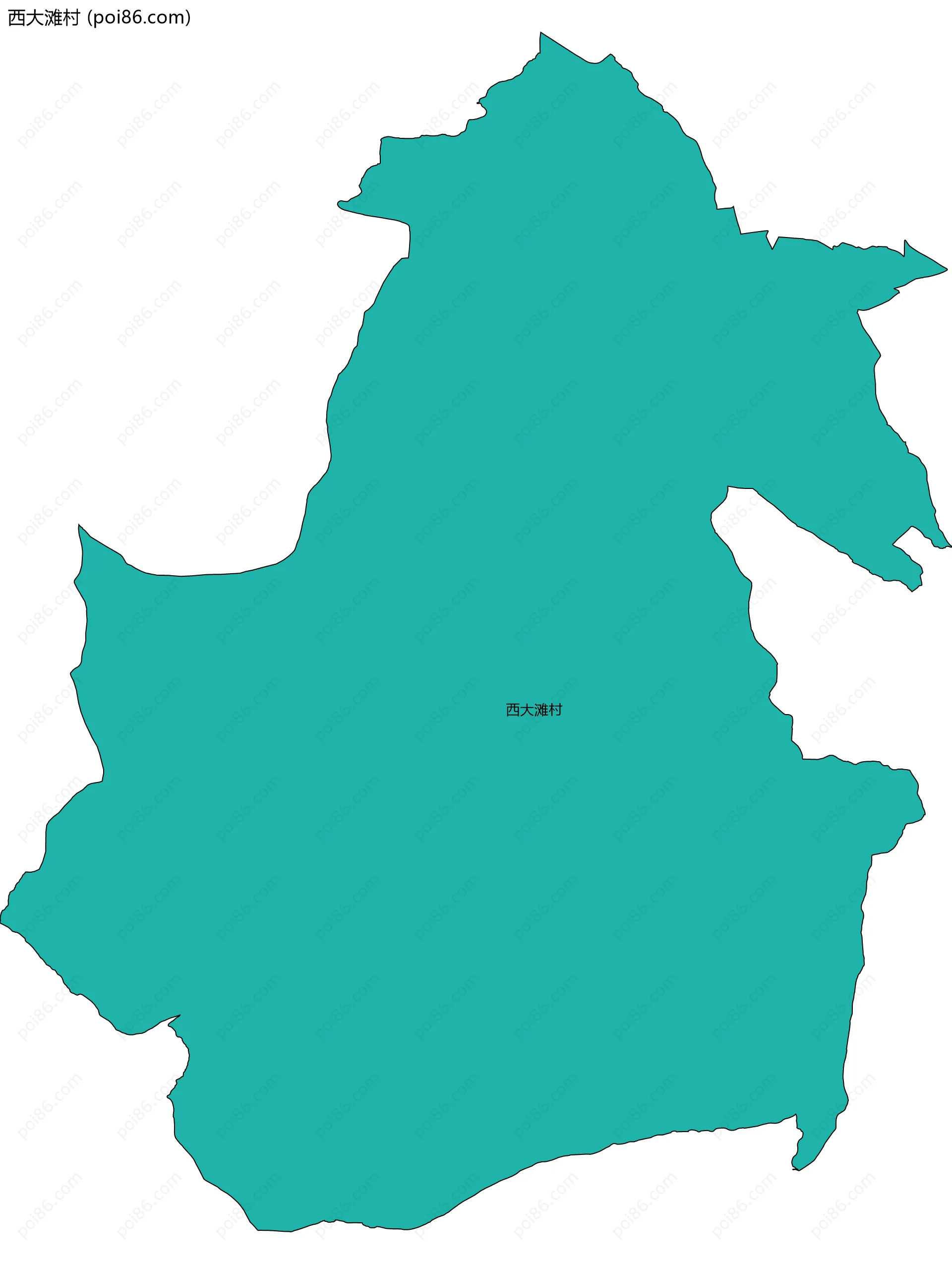 西大滩村边界地图