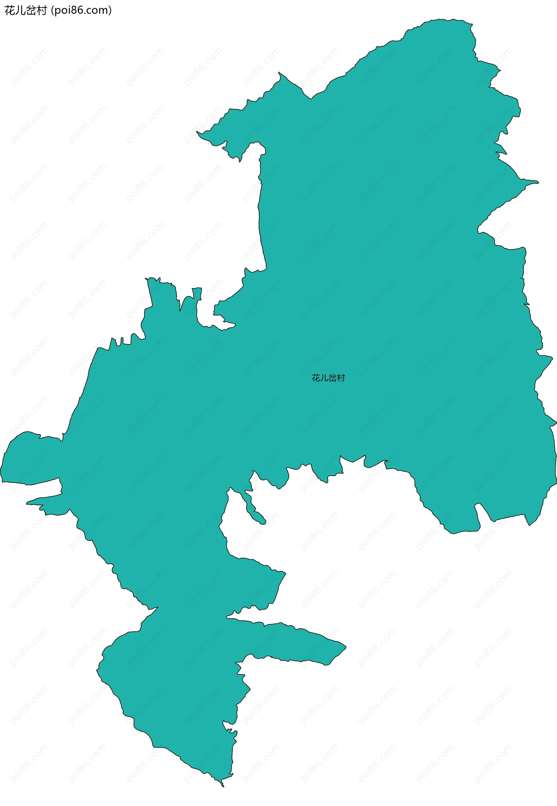 花儿岔村边界地图