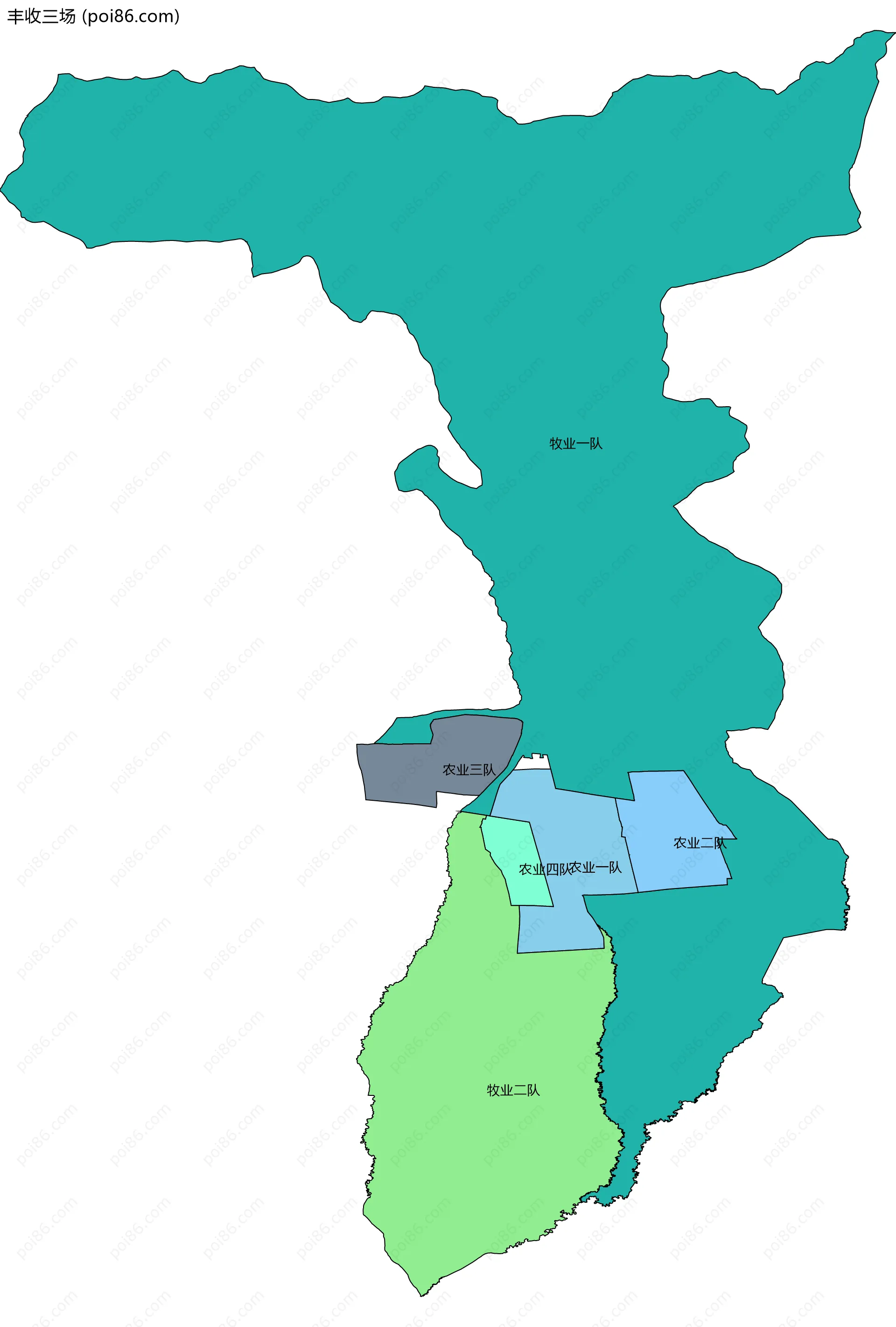 丰收三场边界地图(五级行政区划)