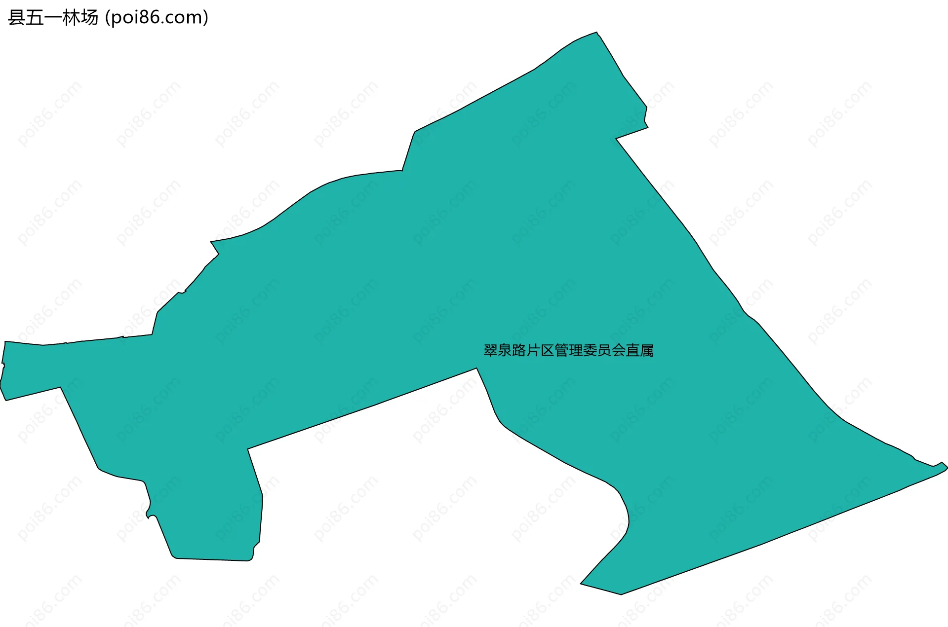 县五一林场边界地图(五级行政区划)
