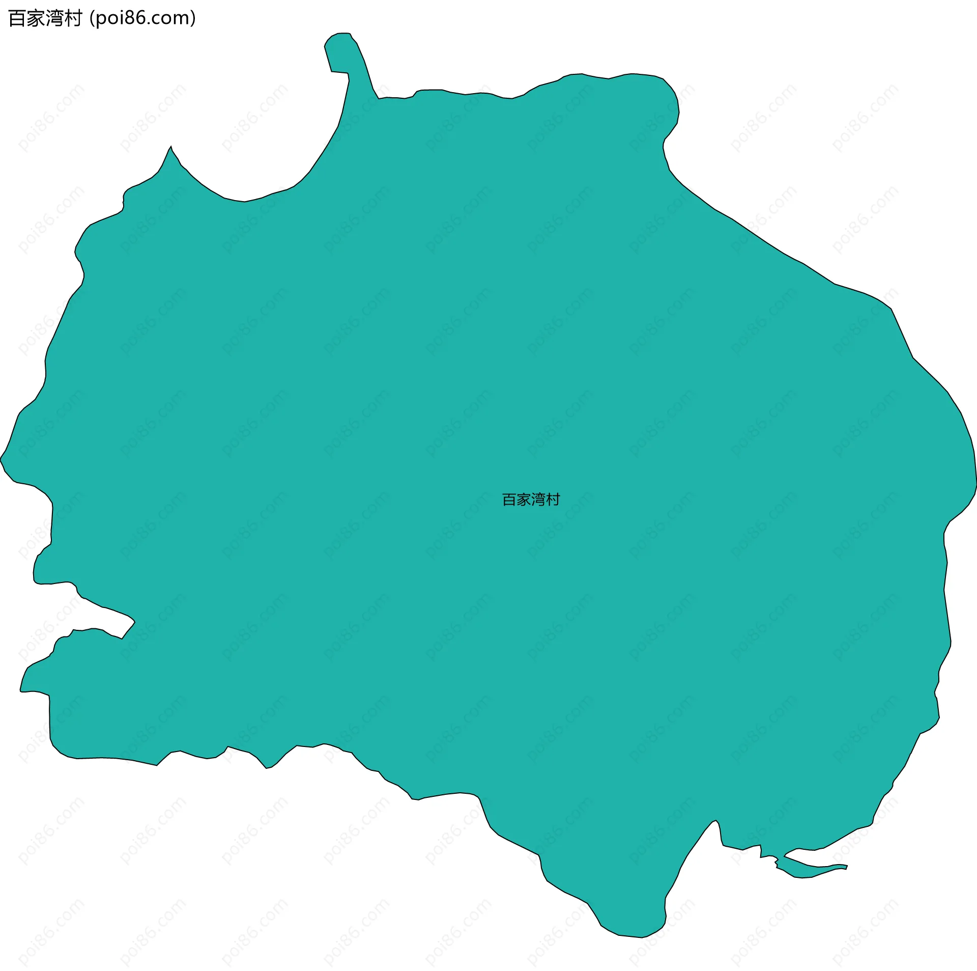百家湾村边界地图
