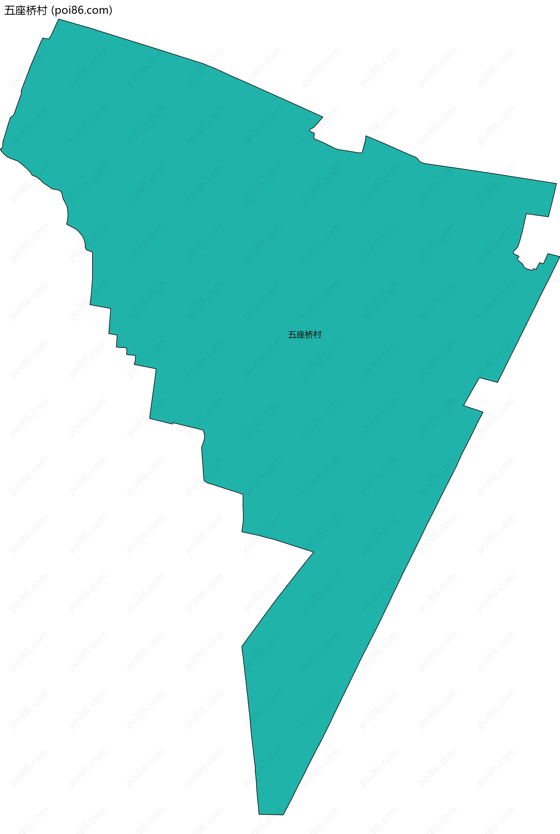 五座桥村边界地图