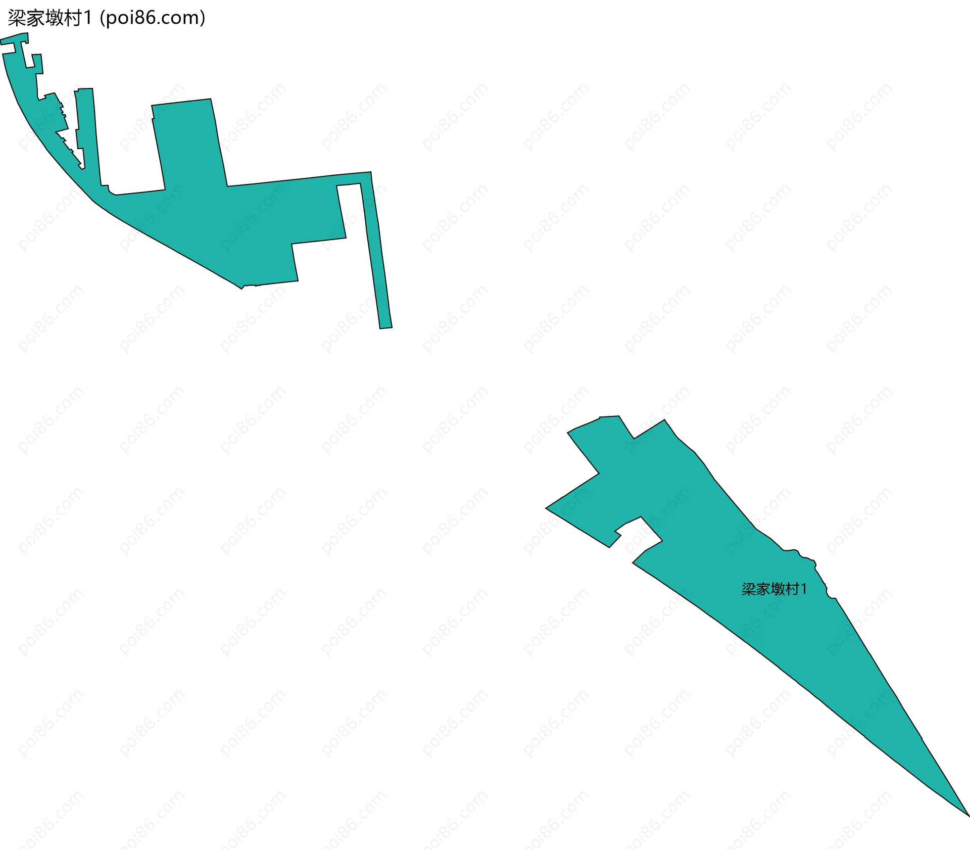 梁家墩村1边界地图