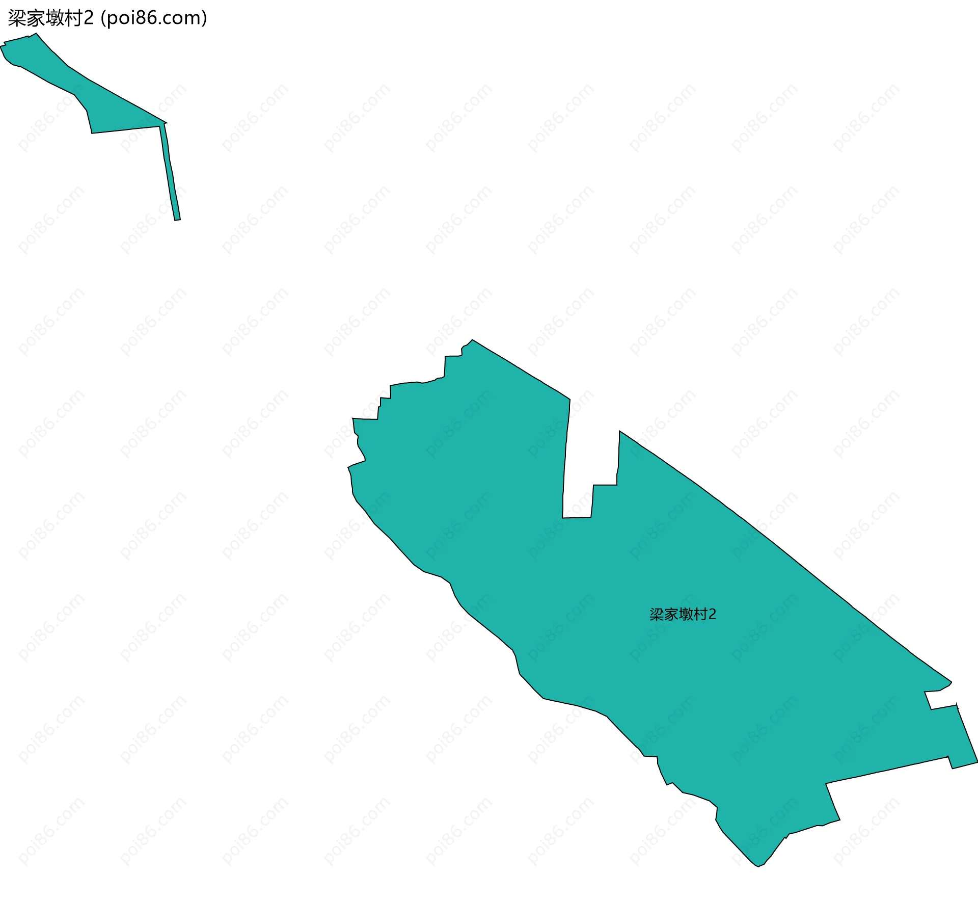 梁家墩村2边界地图