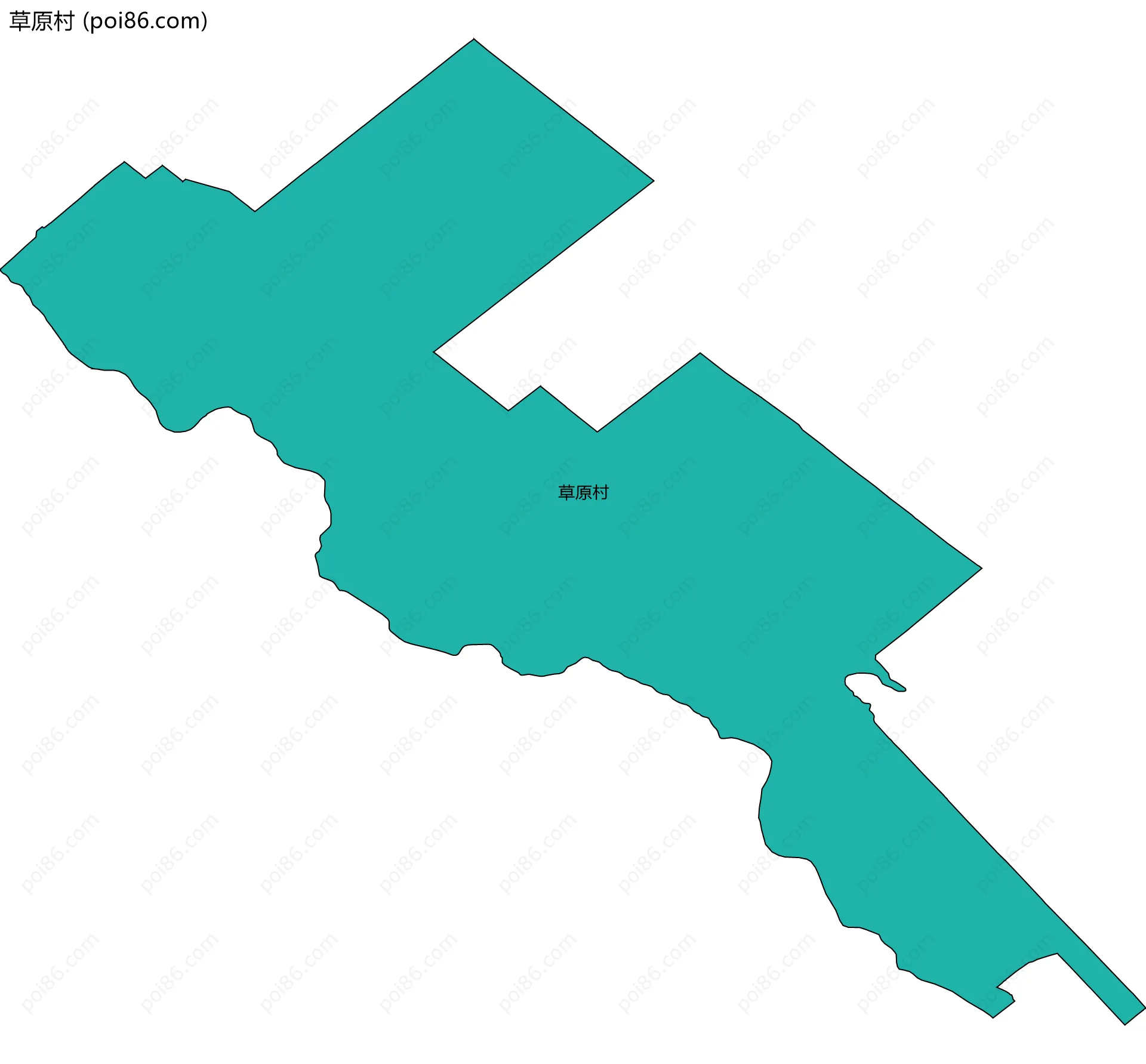 草原村边界地图