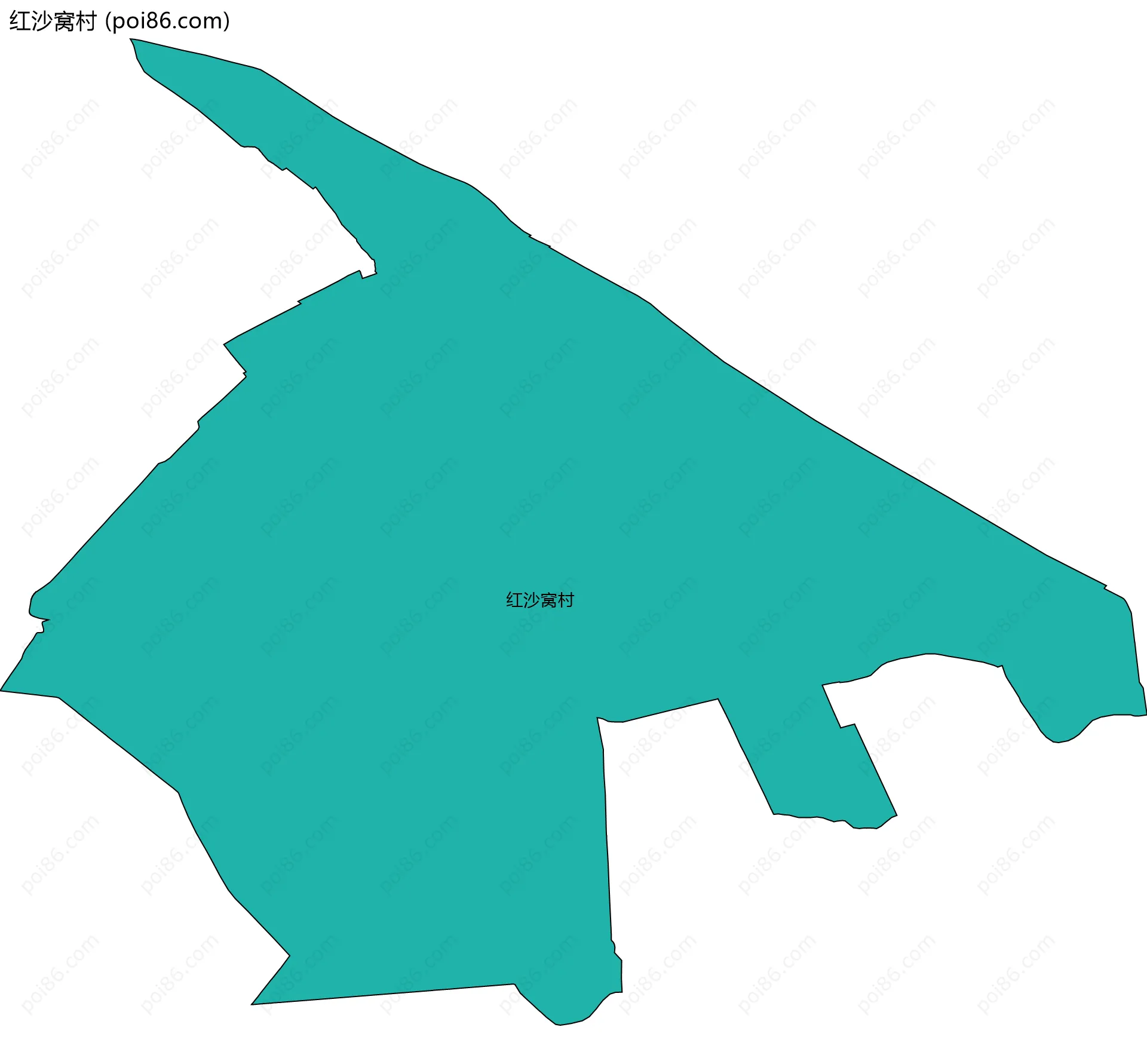 红沙窝村边界地图