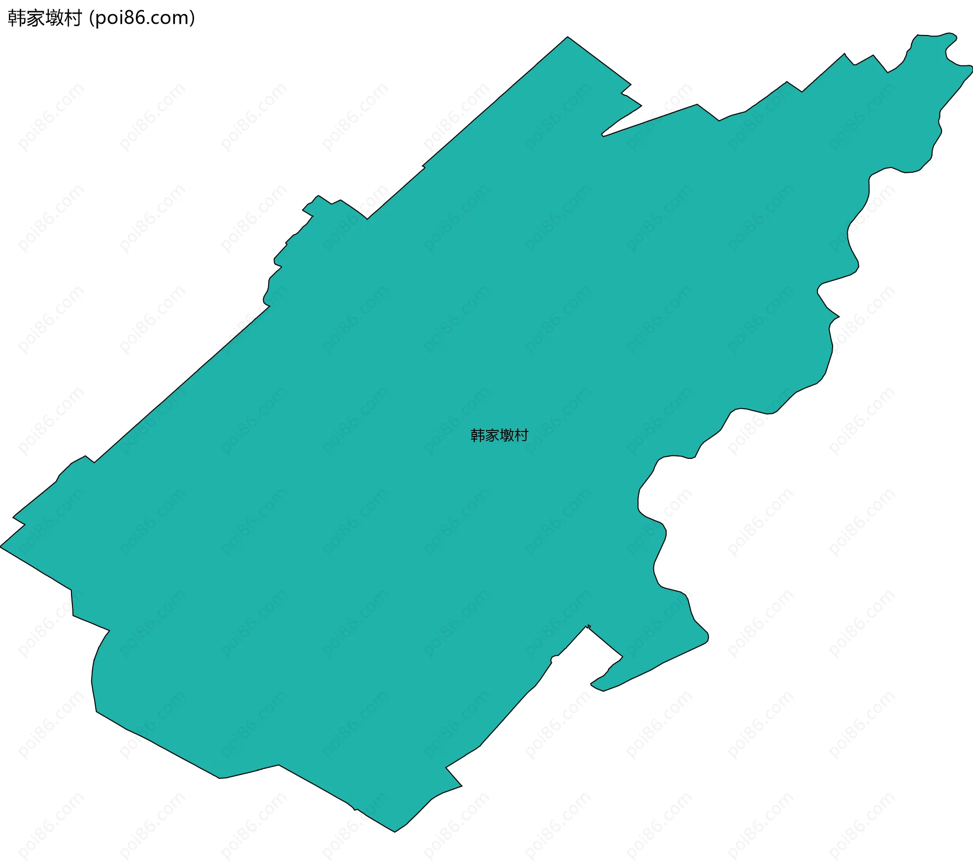 韩家墩村边界地图