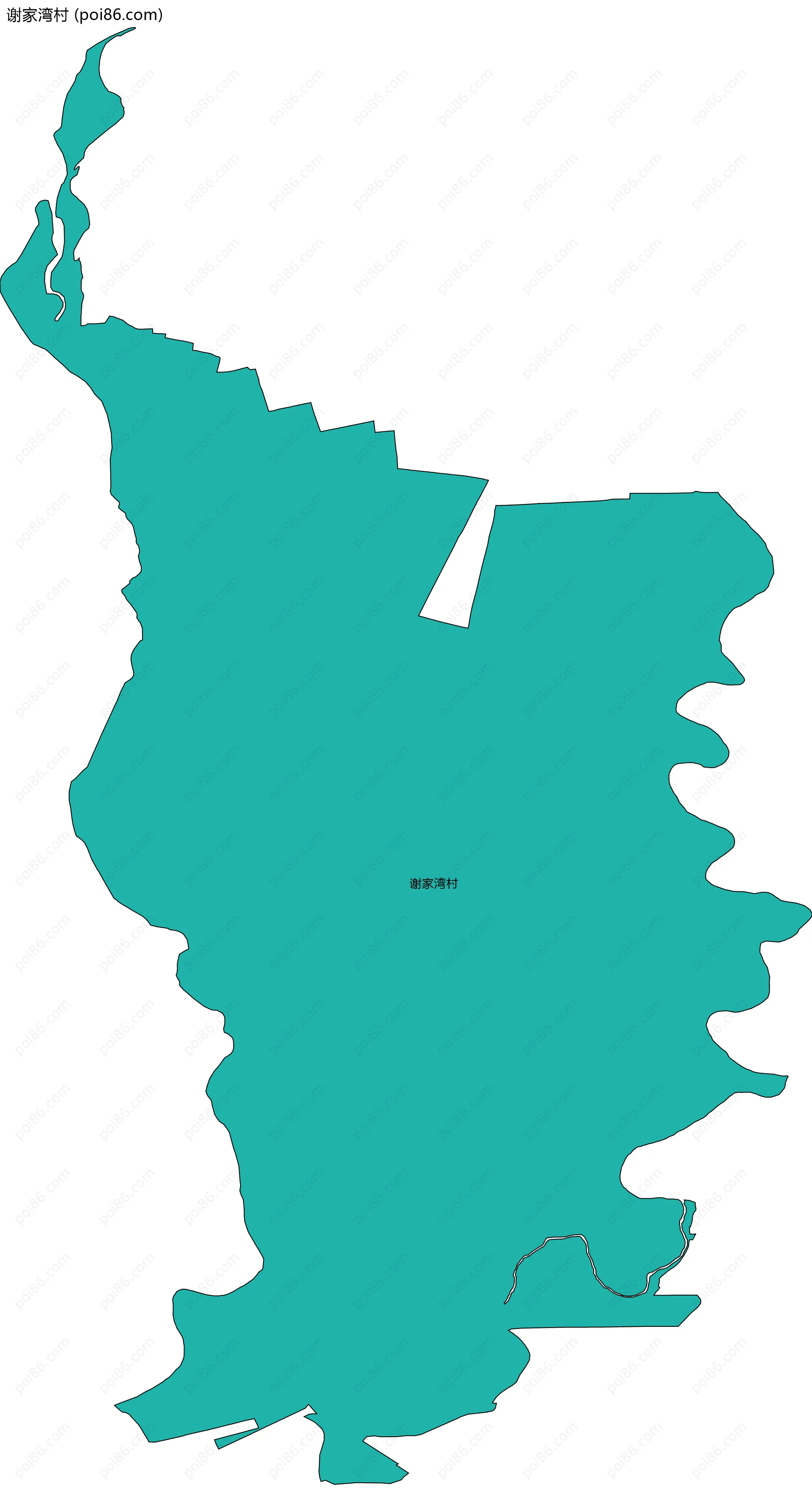 谢家湾村边界地图