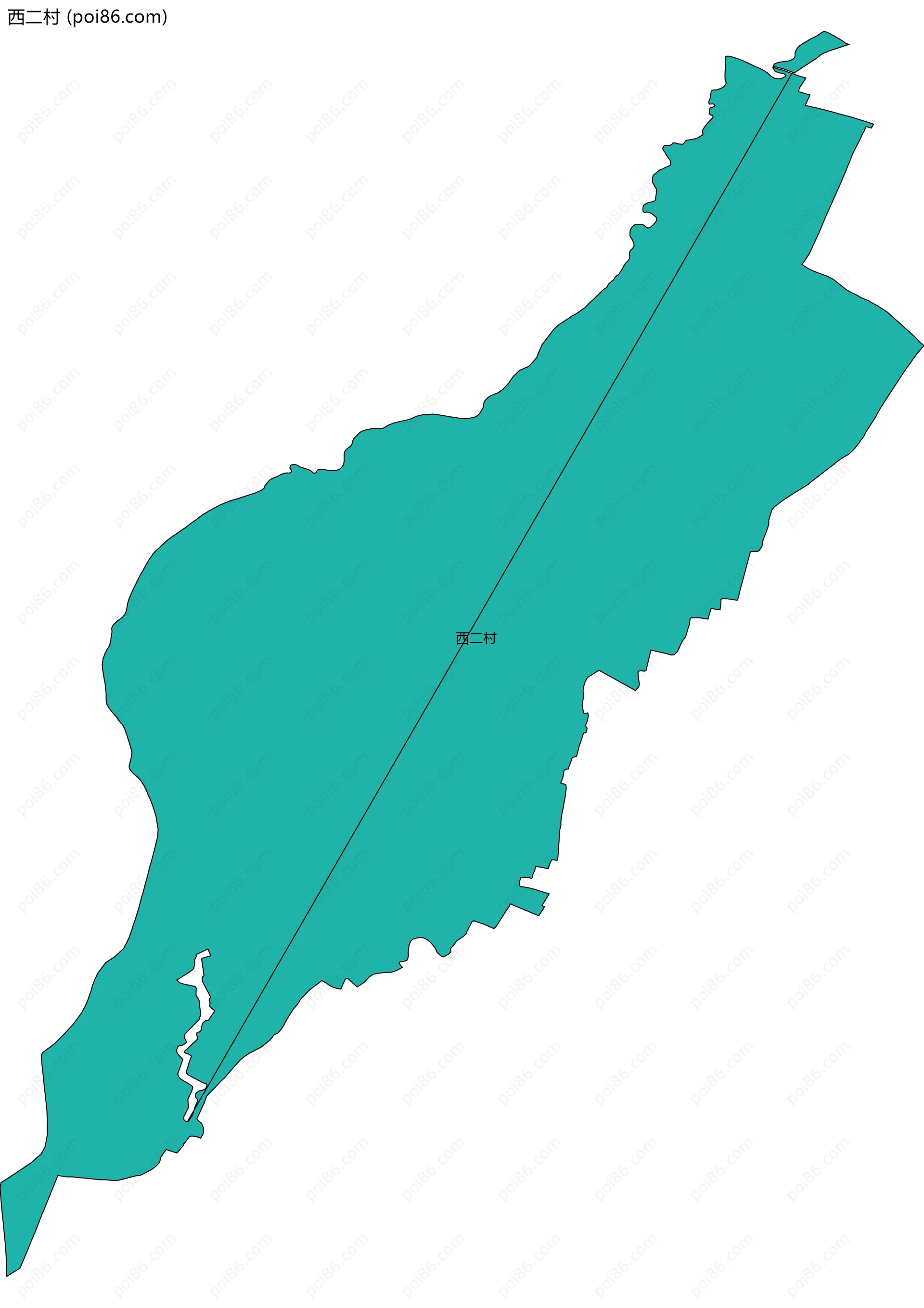 西二村边界地图