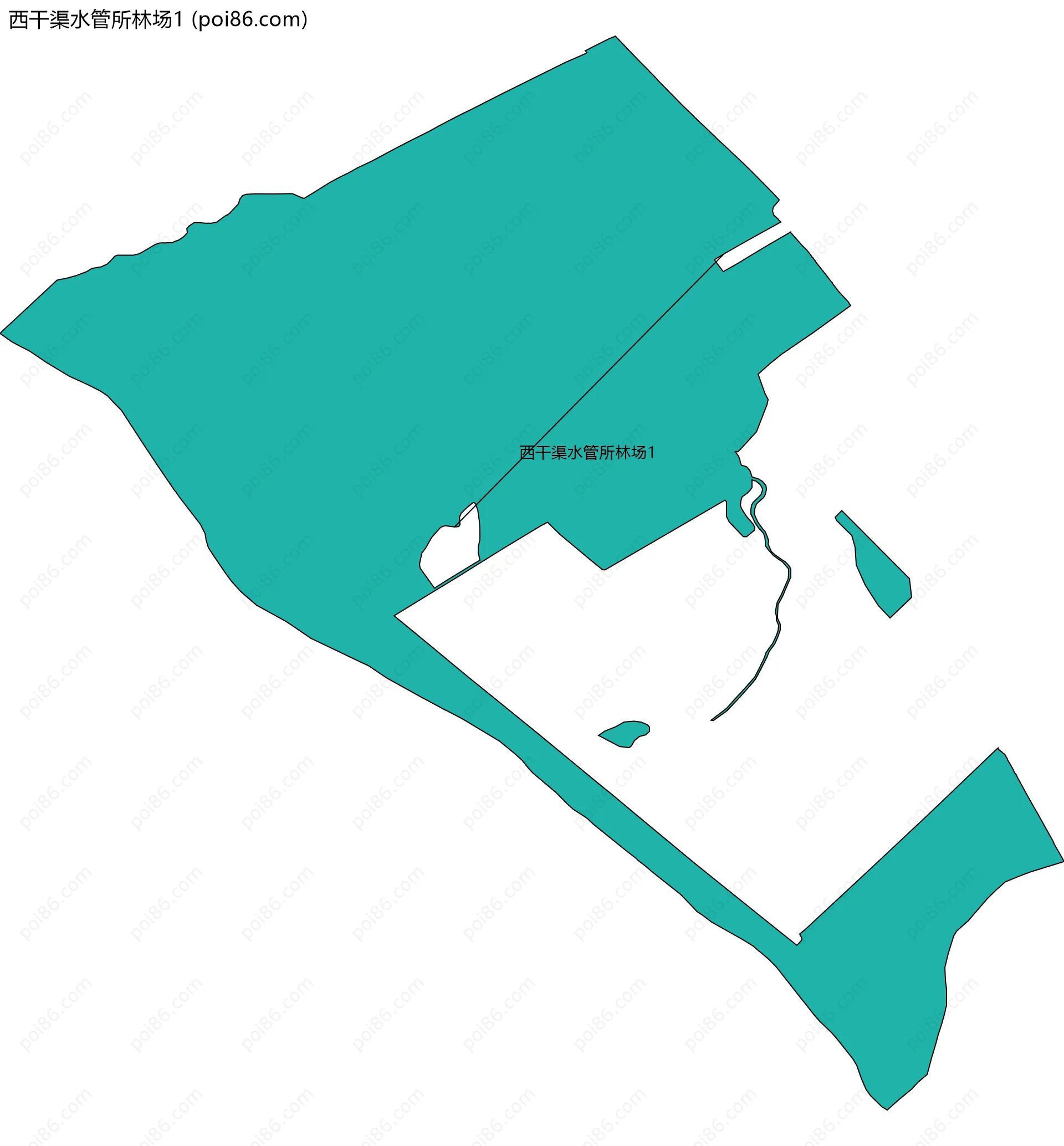 西干渠水管所林场1边界地图