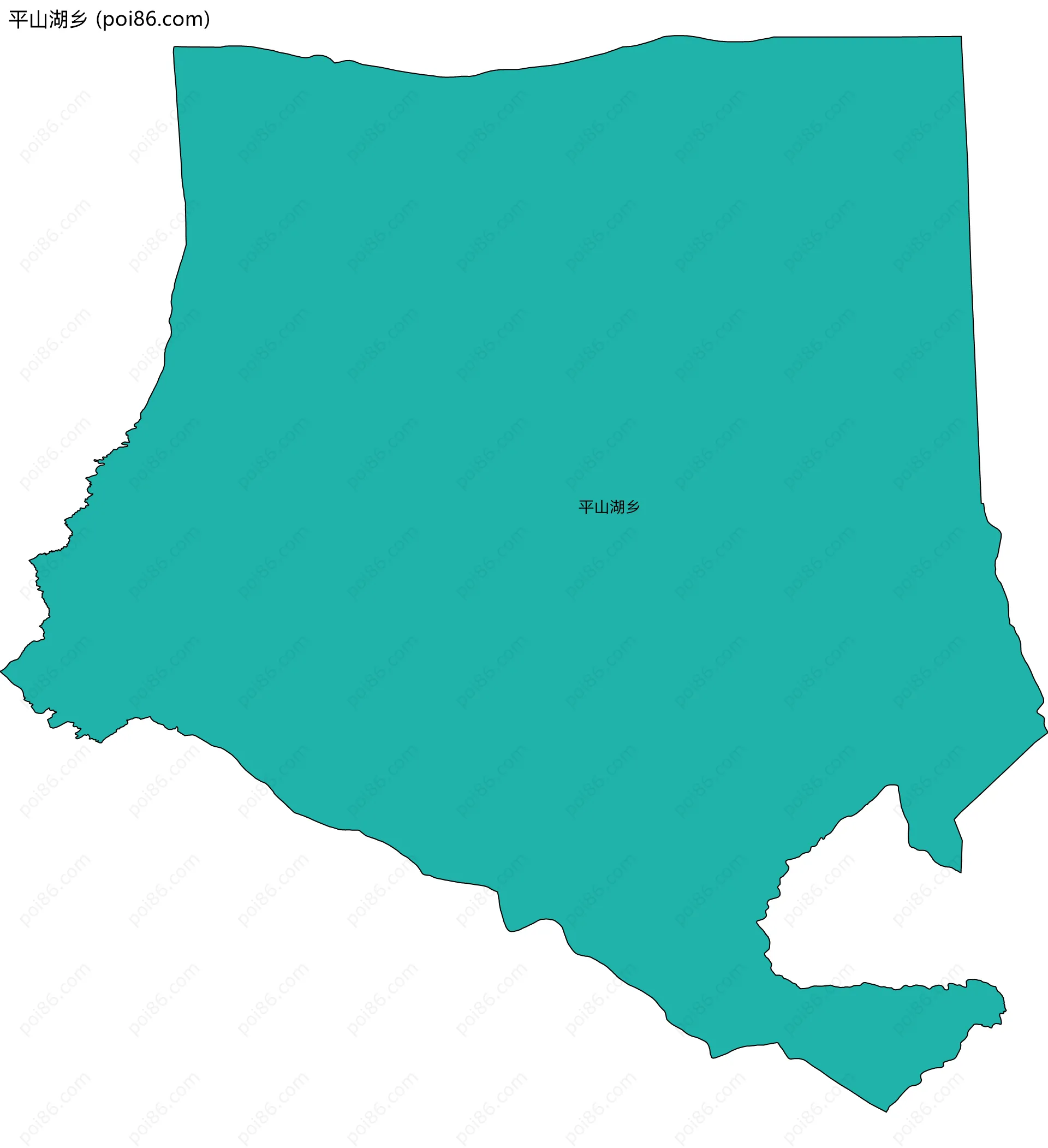 平山湖乡边界地图