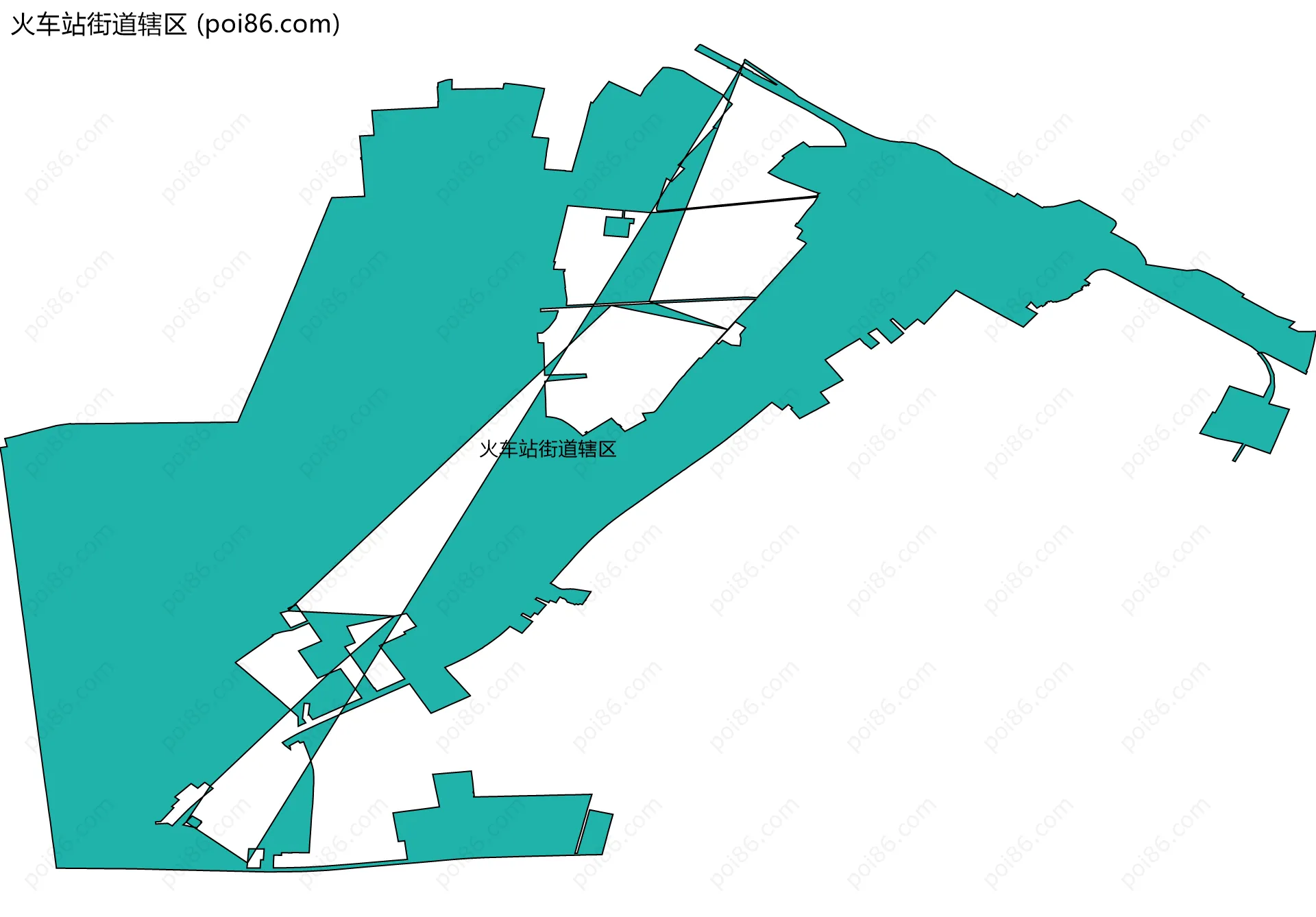 火车站街道辖区边界地图