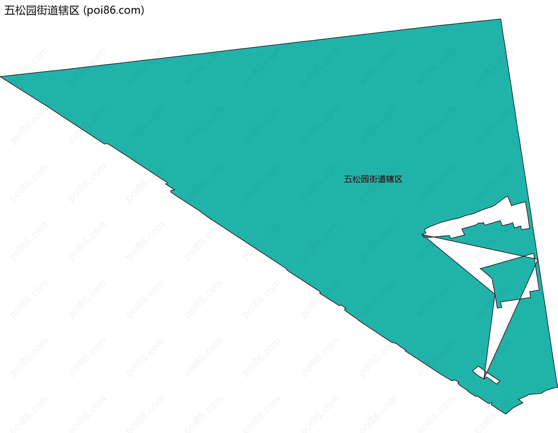 五松园街道辖区边界地图
