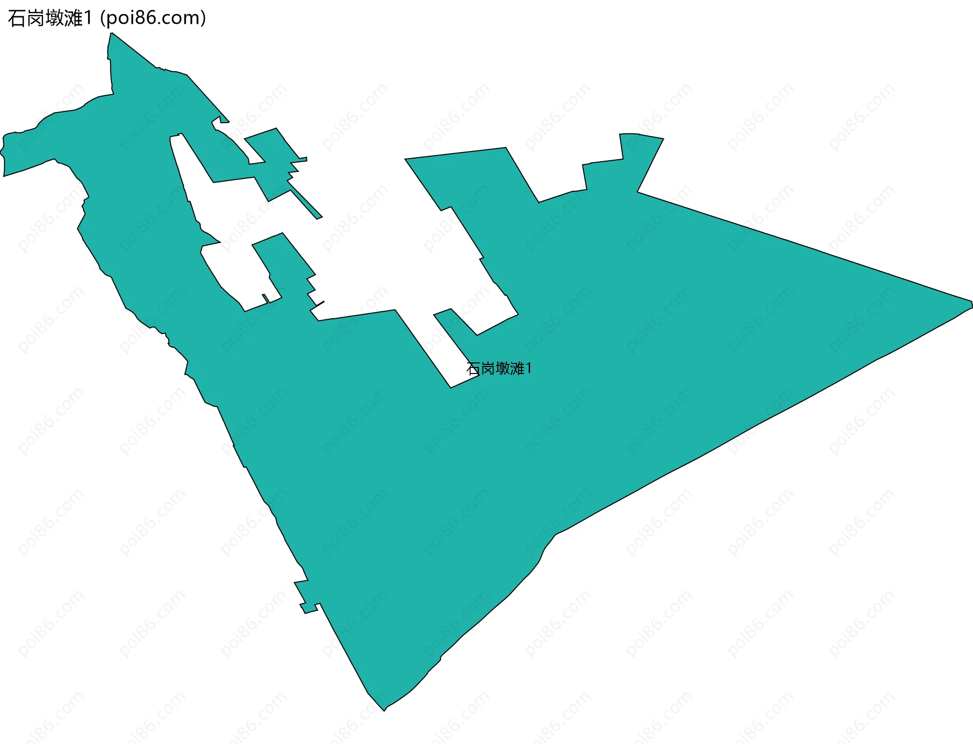 石岗墩滩1边界地图