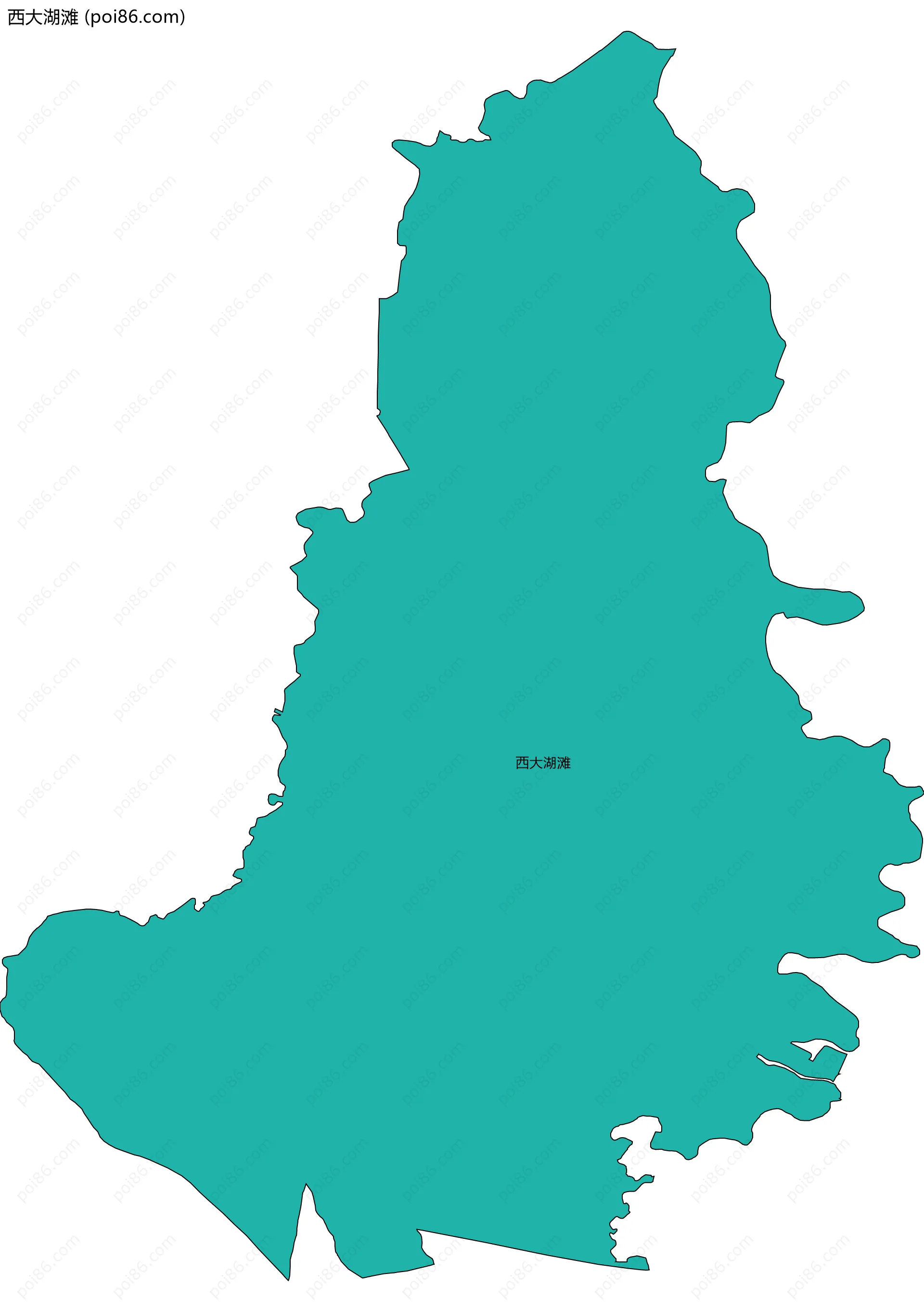 西大湖滩边界地图