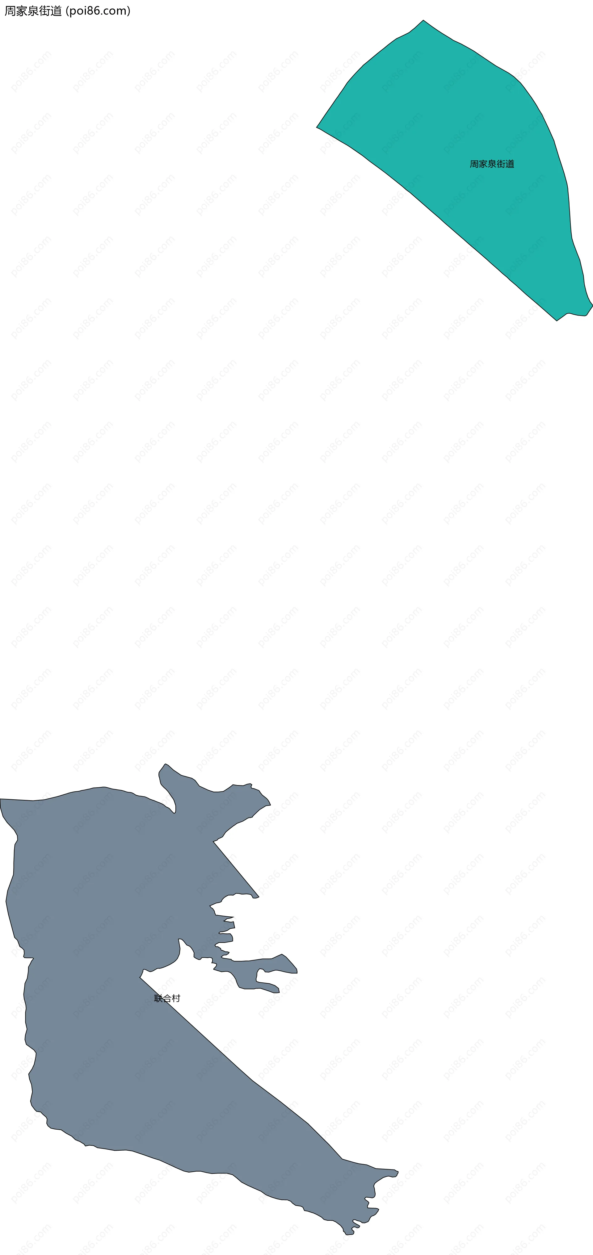 周家泉街道边界地图(五级行政区划)
