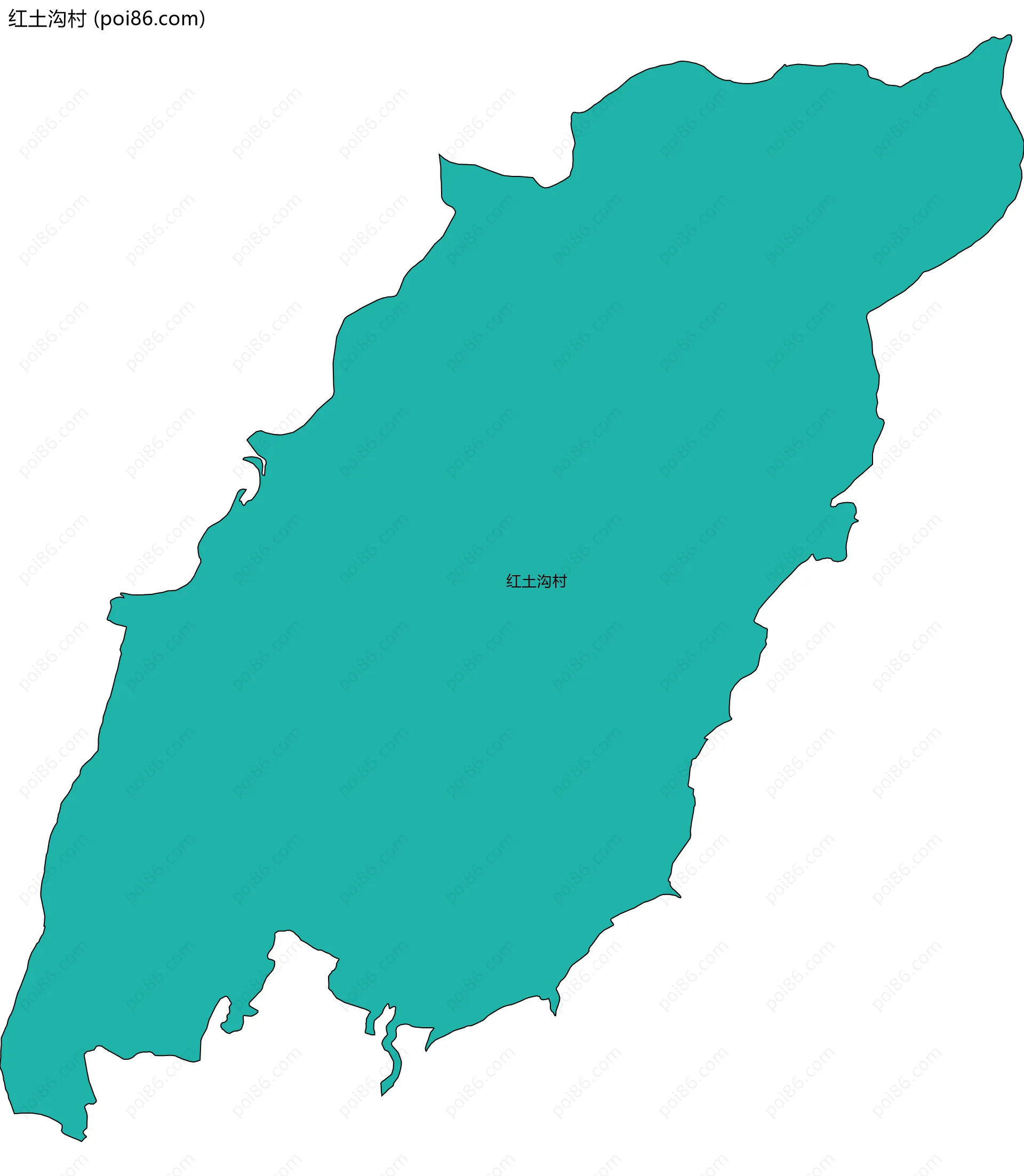 红土沟村边界地图