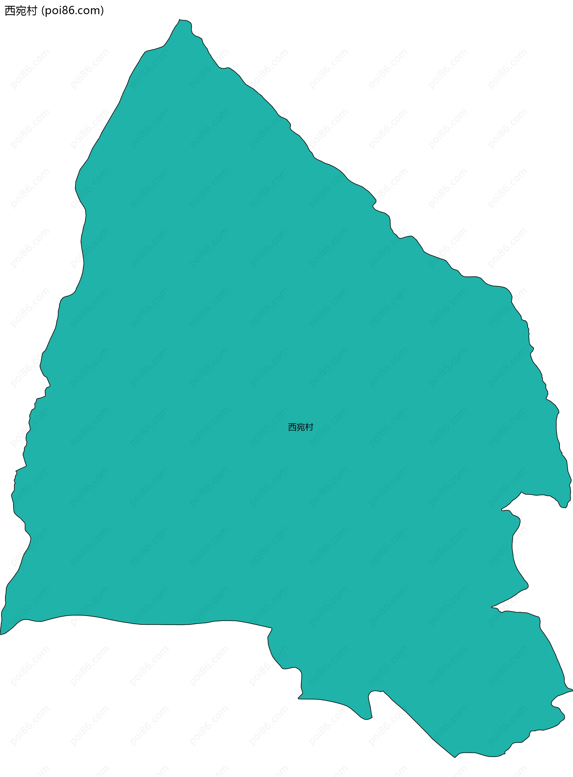 西宛村边界地图