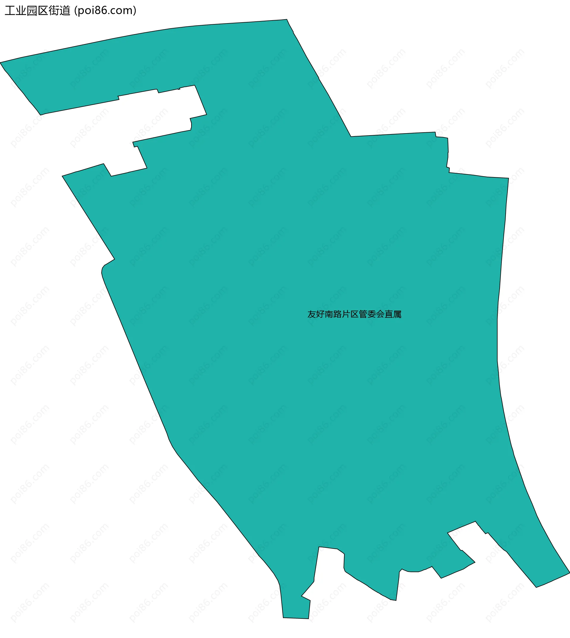 工业园区街道边界地图(五级行政区划)