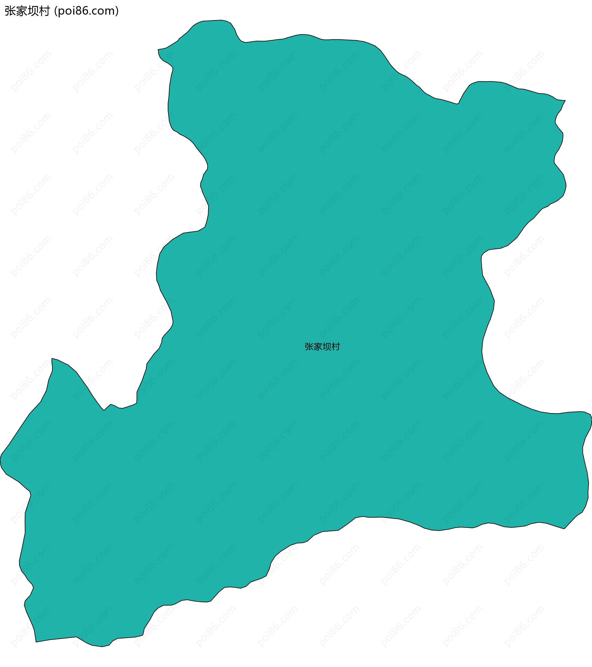 张家坝村边界地图